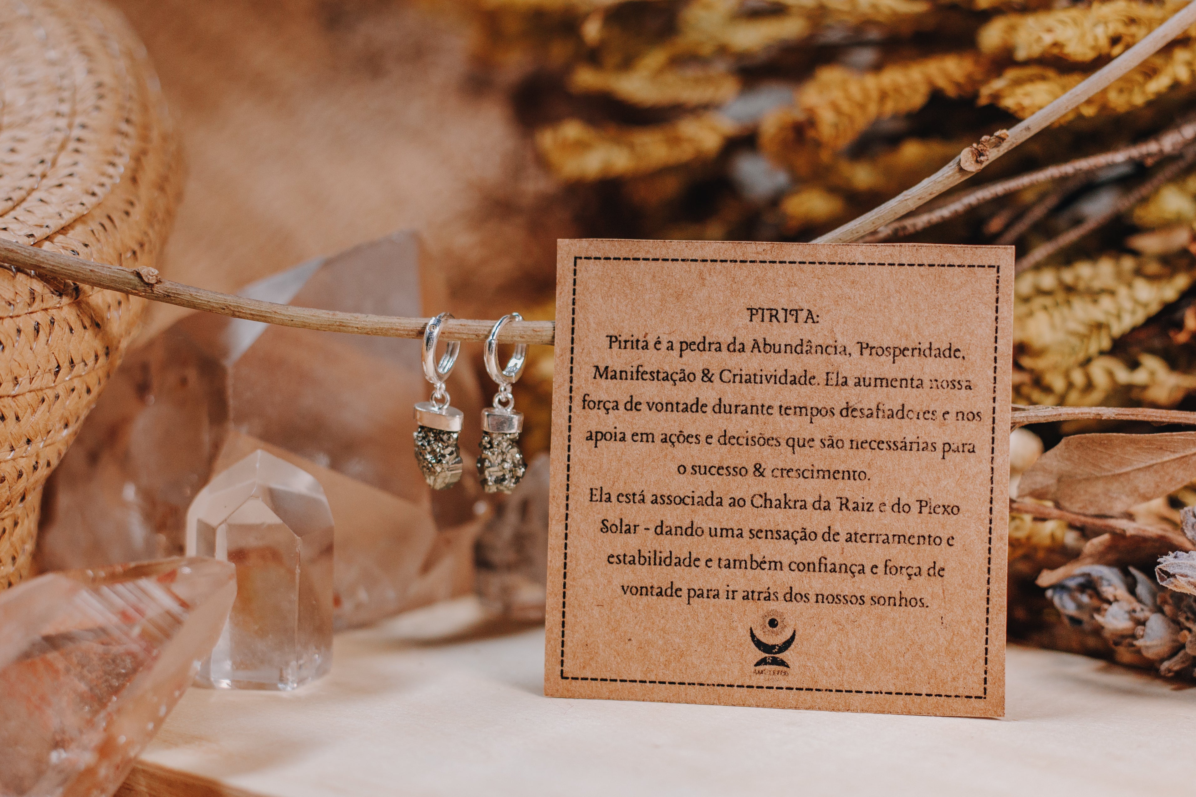 Brinco de Argola Pirita Bruta Prata 925 image 3