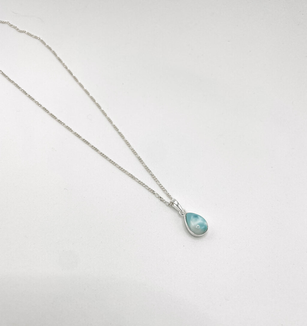 Colar Larimar Gota Prata 925 image 3