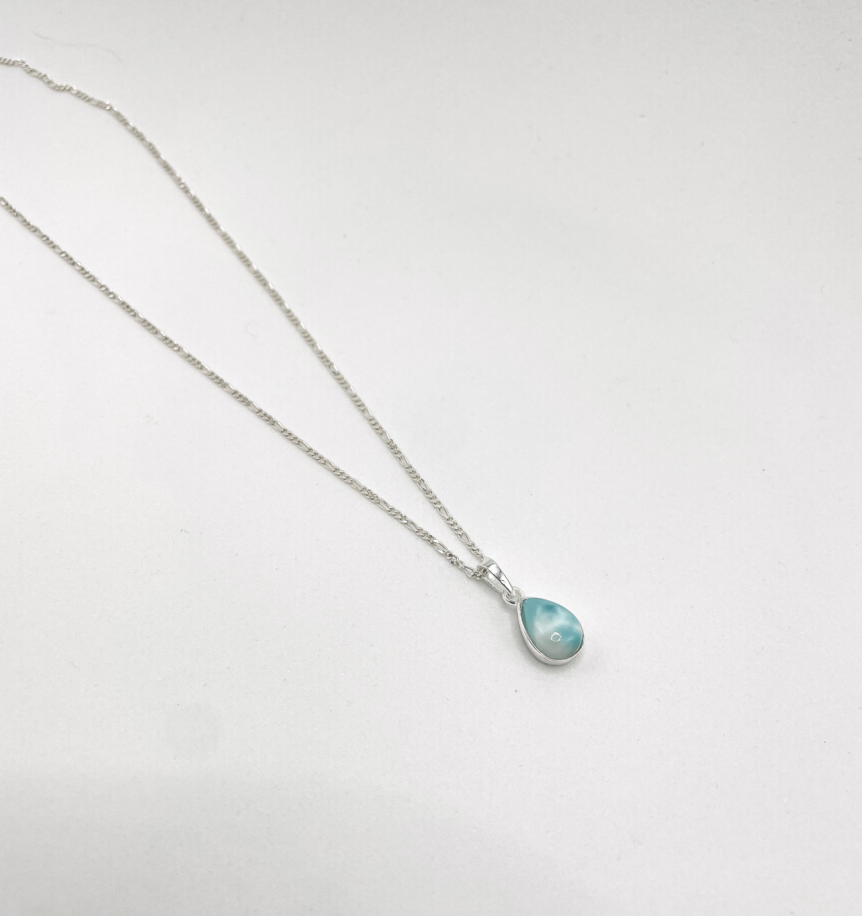Colar Larimar Gota Prata 925 image 3