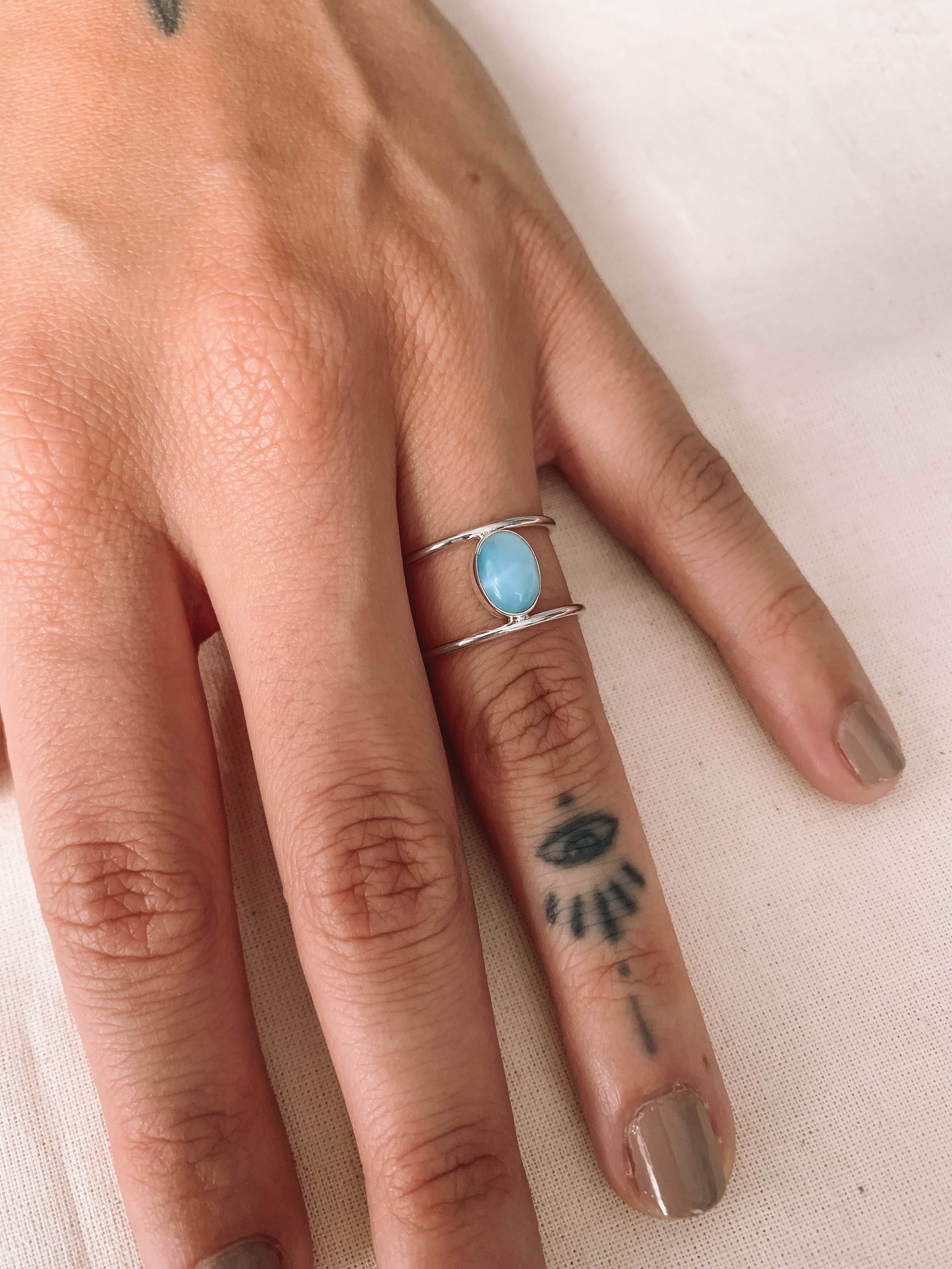 Anel Larimar Prata 925 image 2