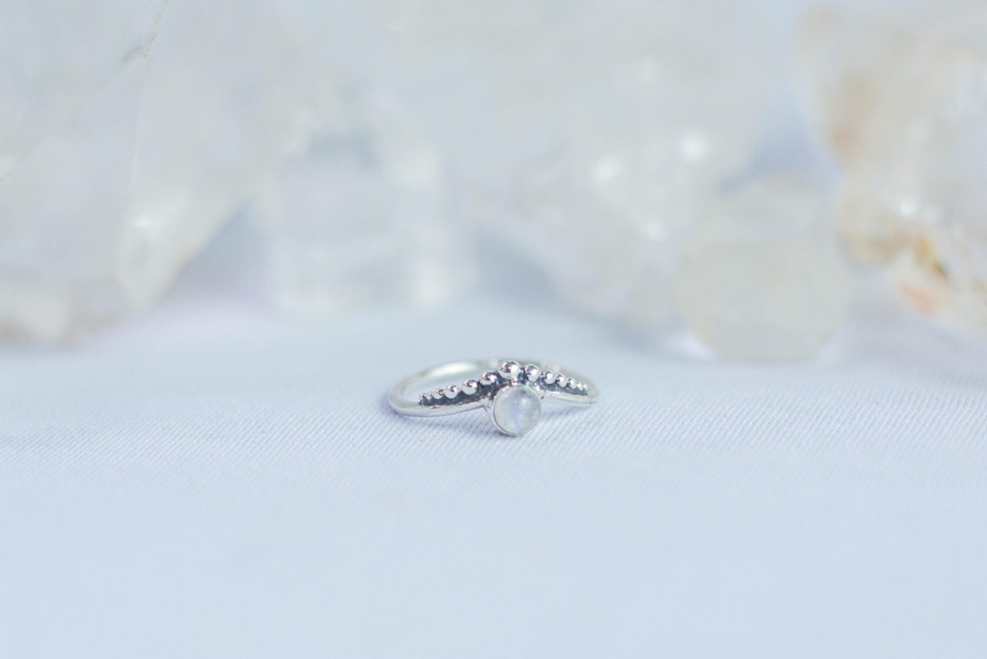 Anel Pedra da Lua Prata 925 image 1