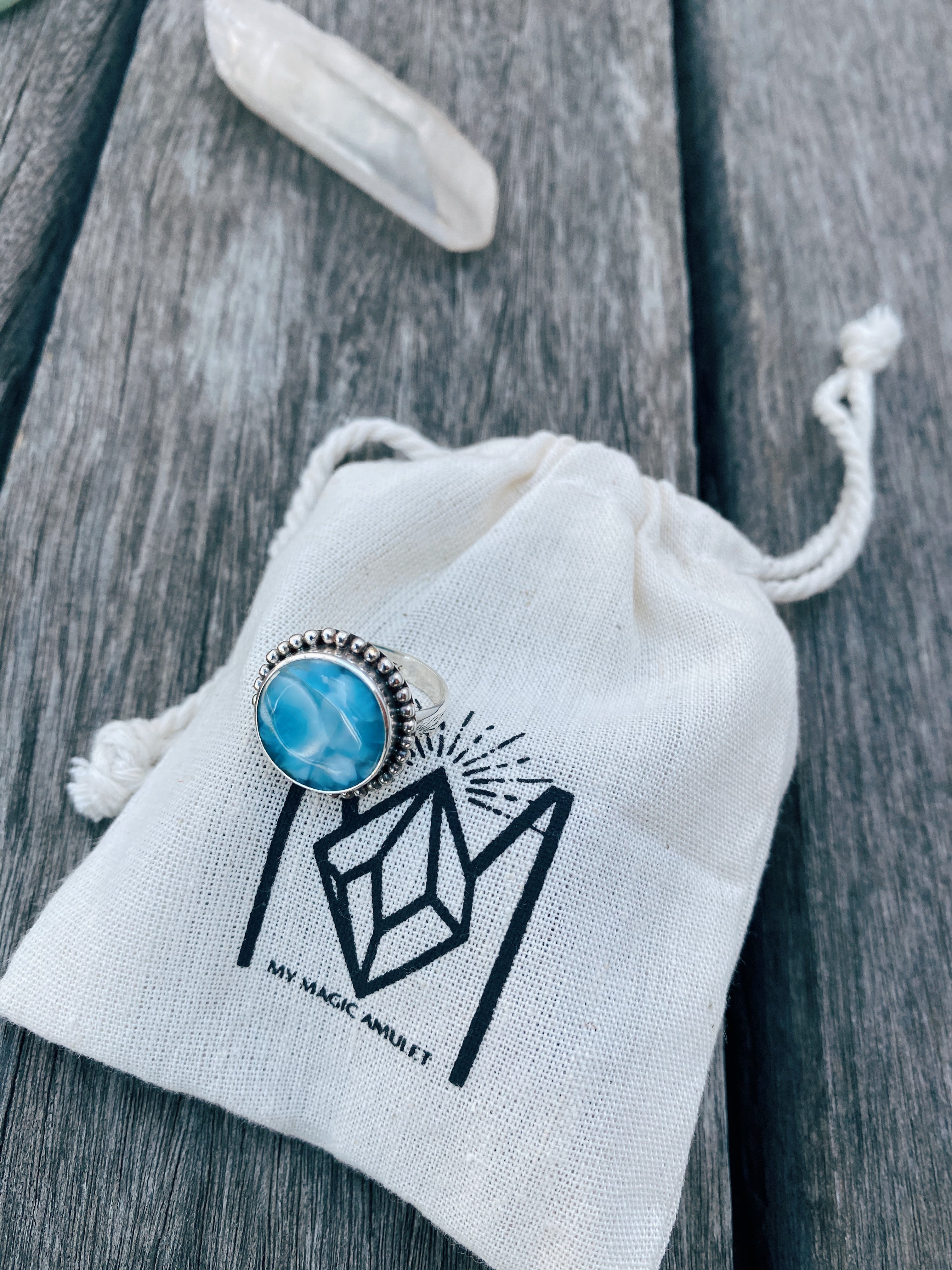 Anel Larimar Prata 925 image 2