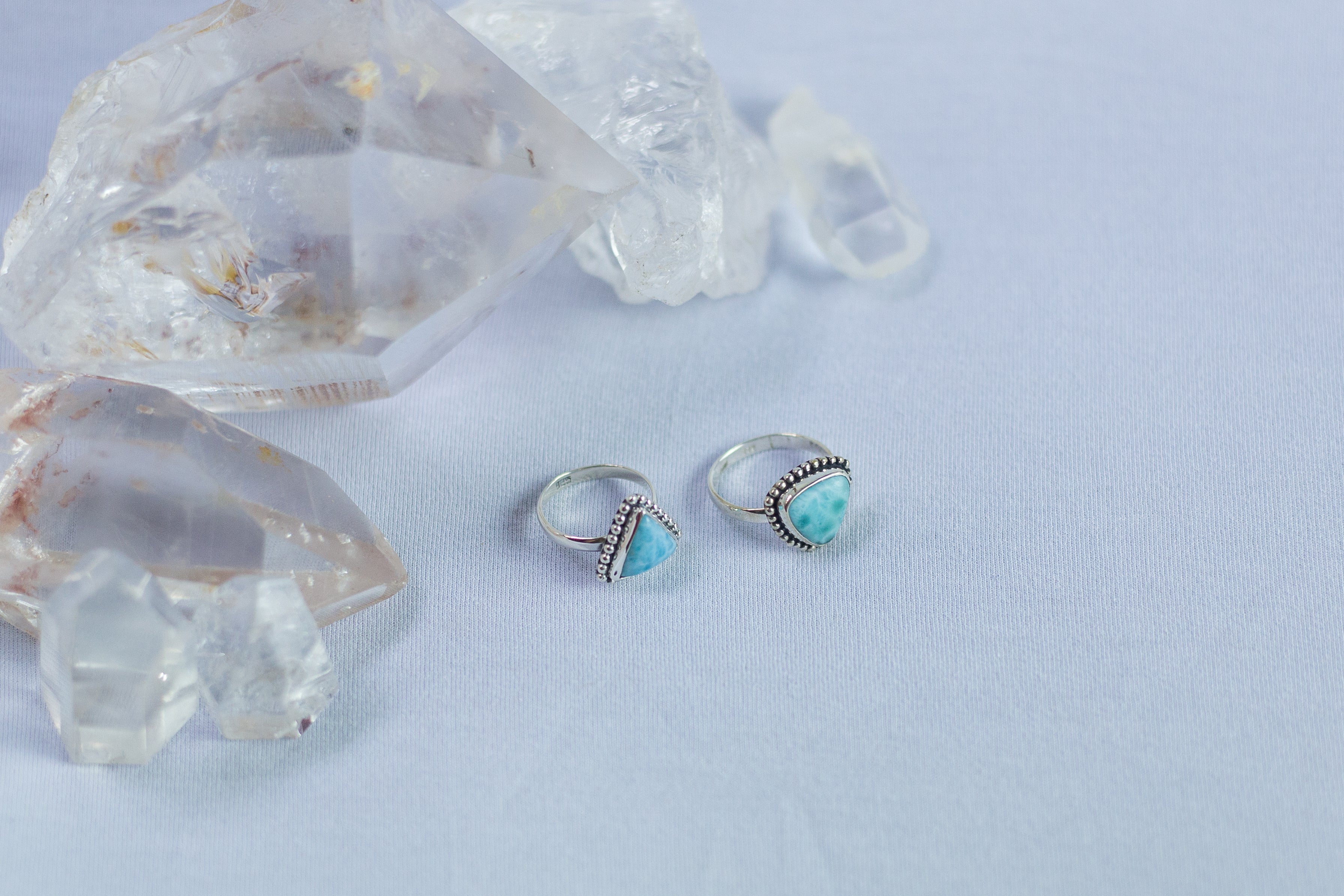 Anel Larimar Triângulo Prata 925 image 4