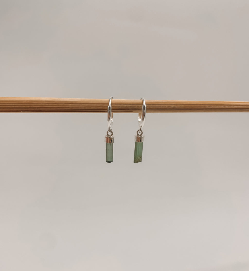 Brinco Argola Turmalina Verde Prata 925 image 3
