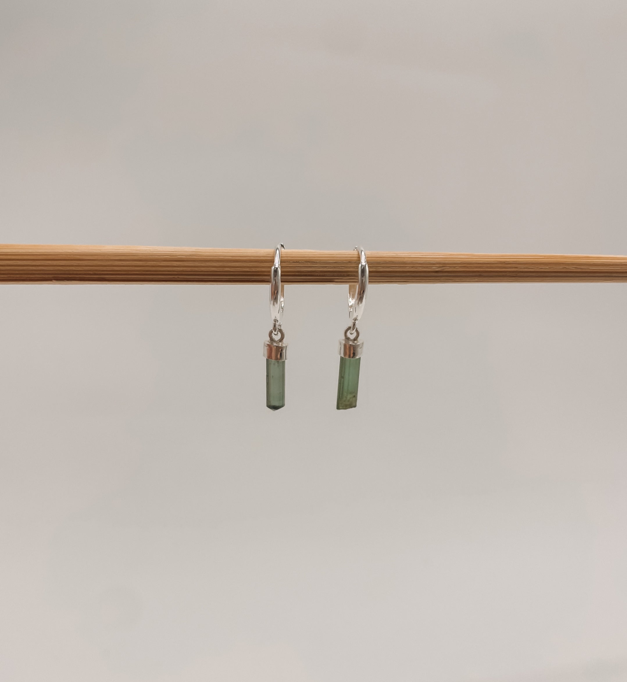 Brinco Argola Turmalina Verde Prata 925 image 3