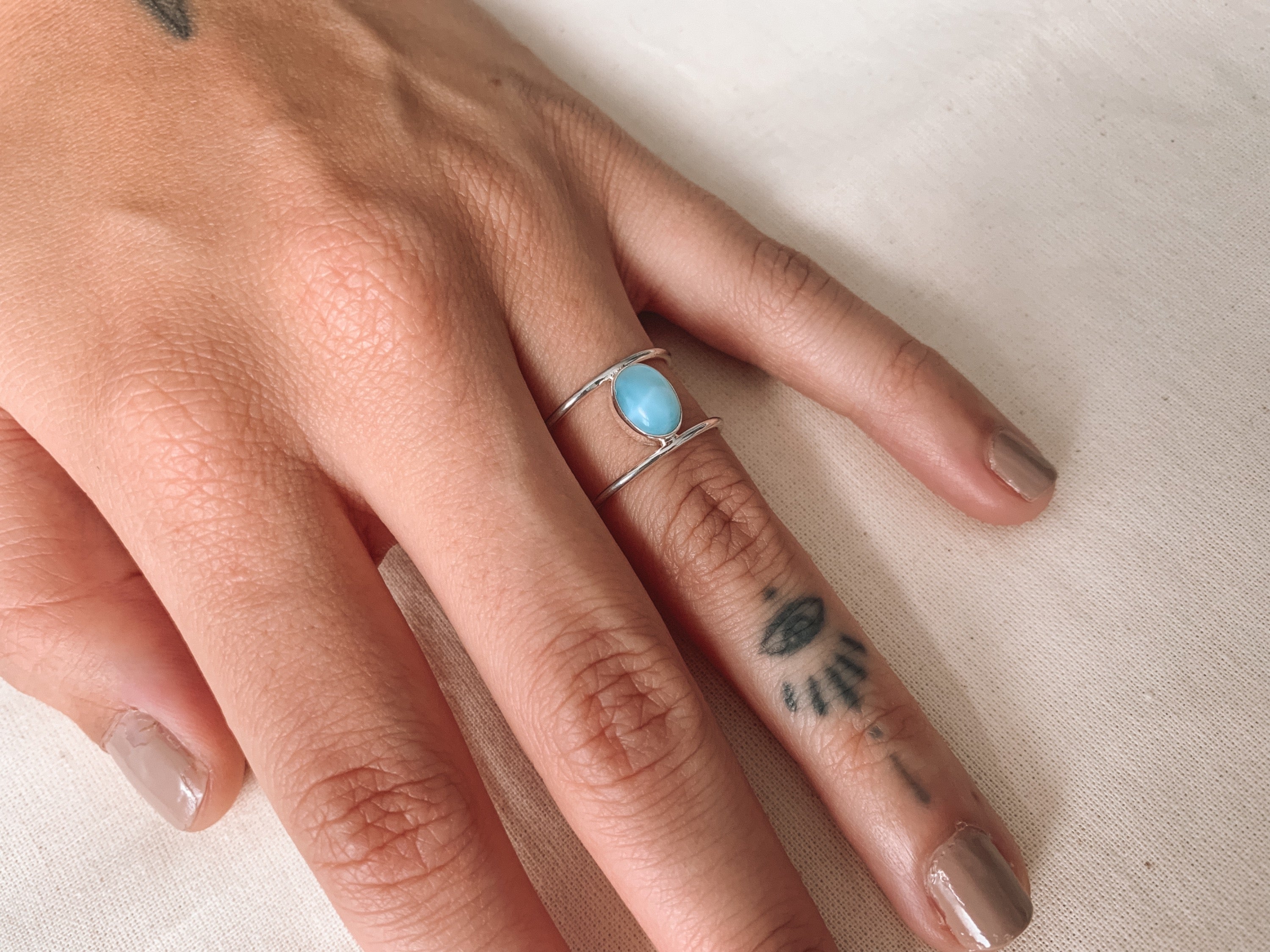 Anel Larimar Prata 925 image 0