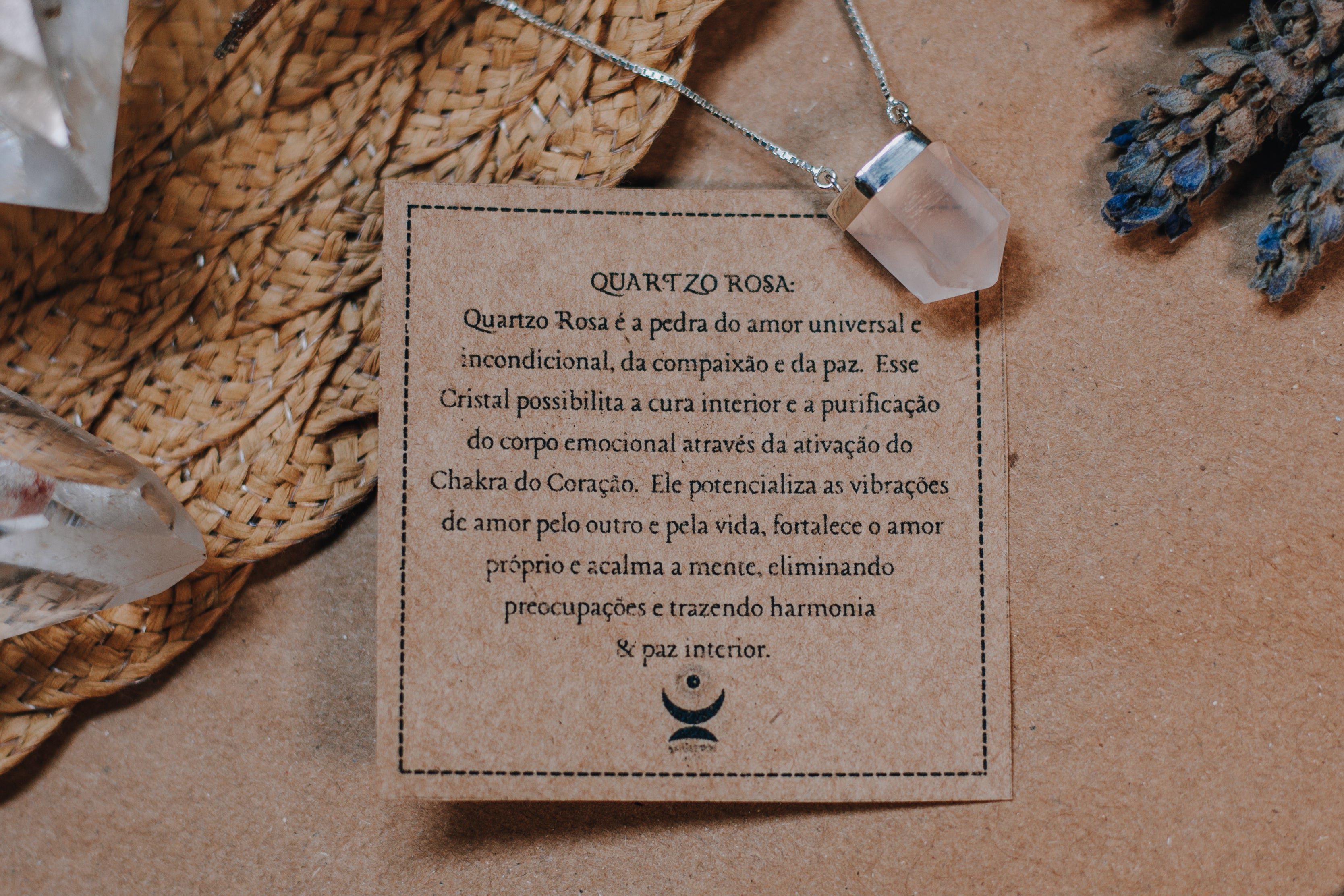 Colar Quartzo Rosa Ponta Prata 925 image 2