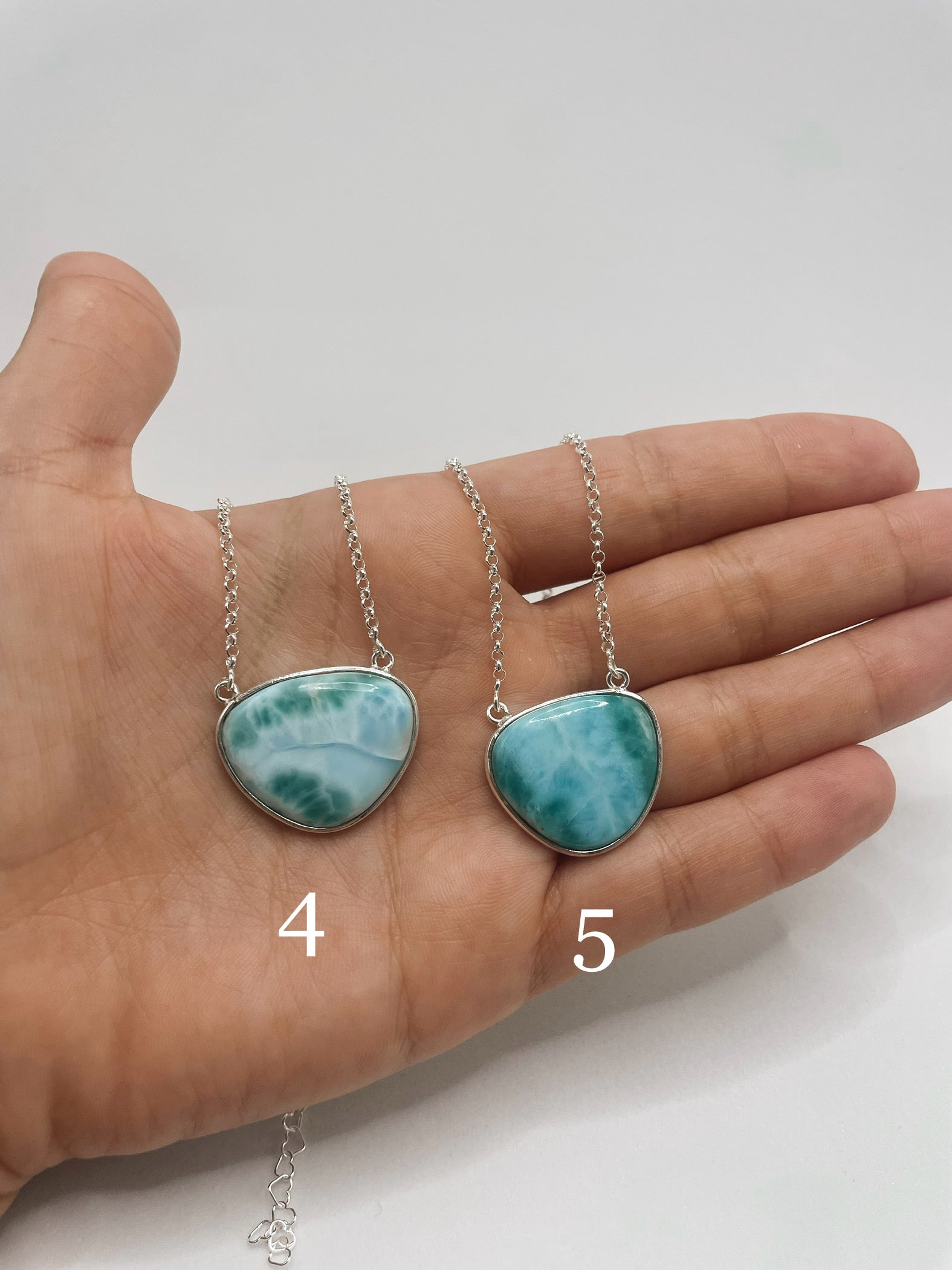 Colar Larimar Triângulo Prata 925 image 7