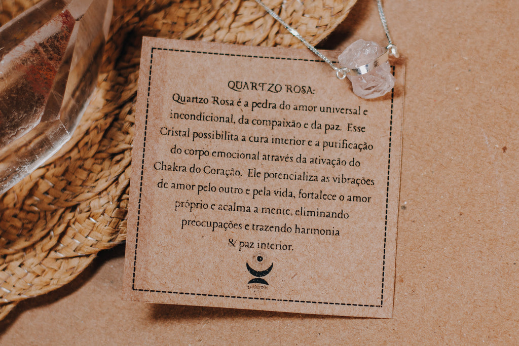 Colar de Quartzo Rosa Bruta Prata 925 image 1