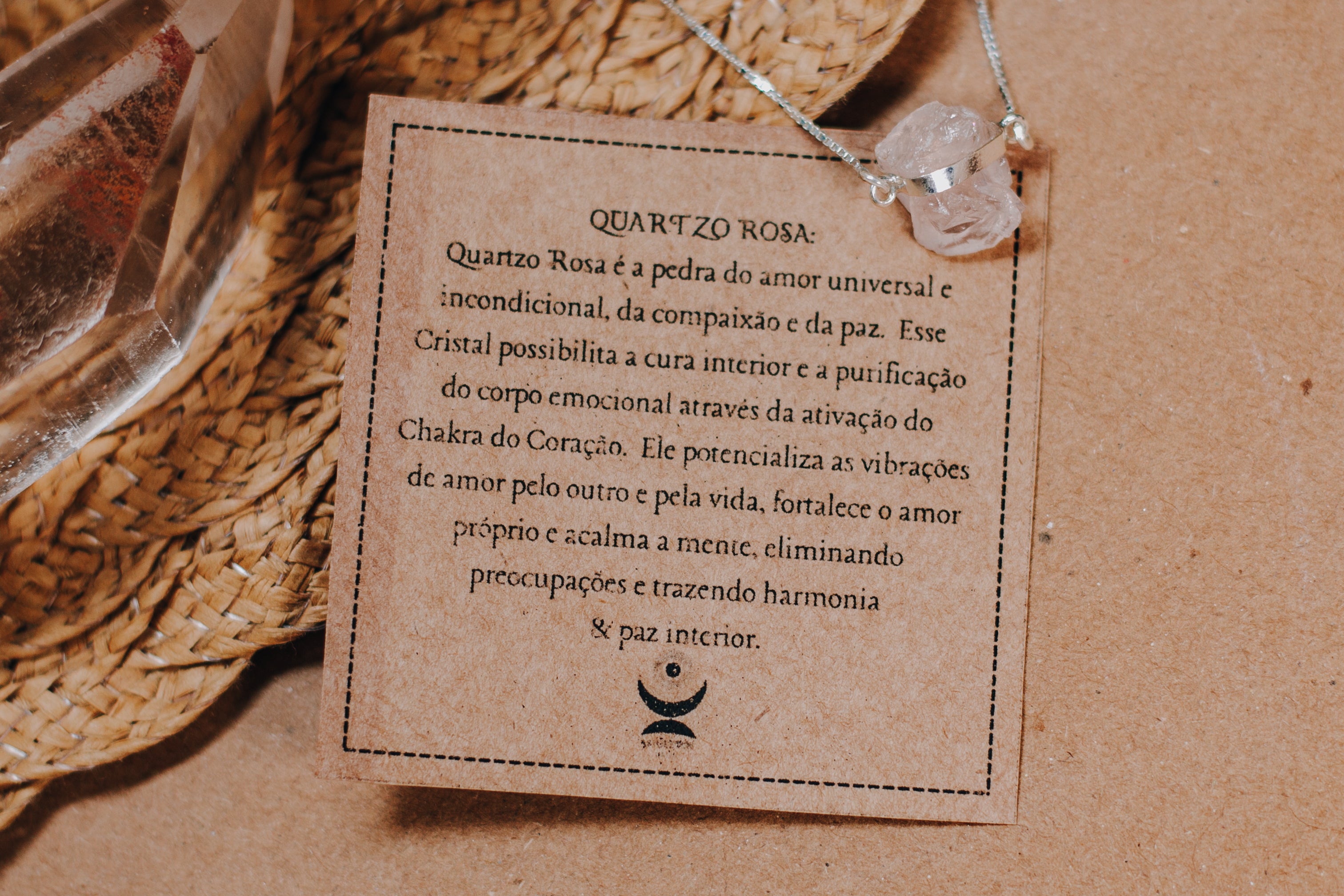 Colar de Quartzo Rosa Bruta Prata 925 image 1