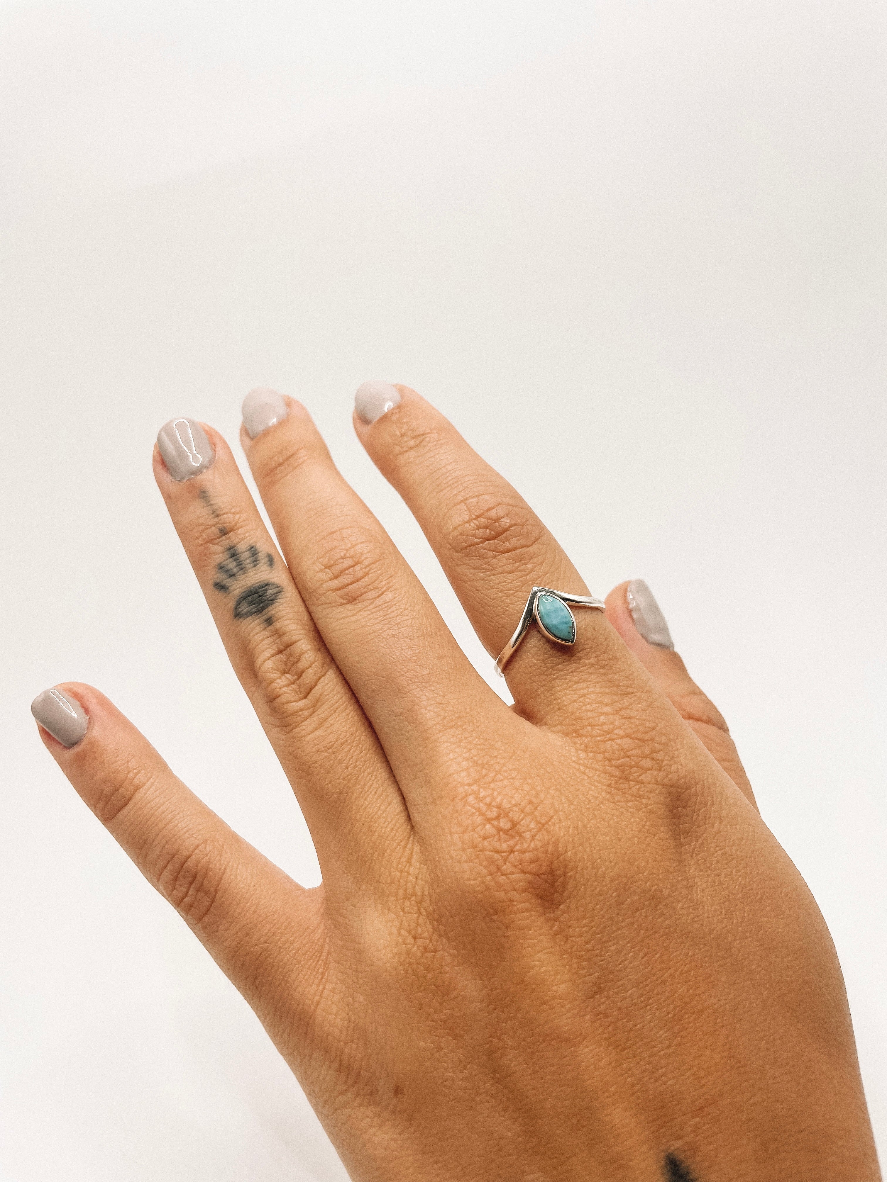 Anel Larimar V Prata 925 image 3