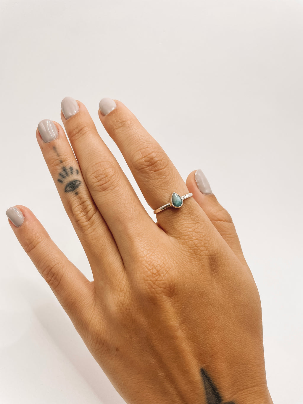 Anel Larimar Gota Prata 925 image 3