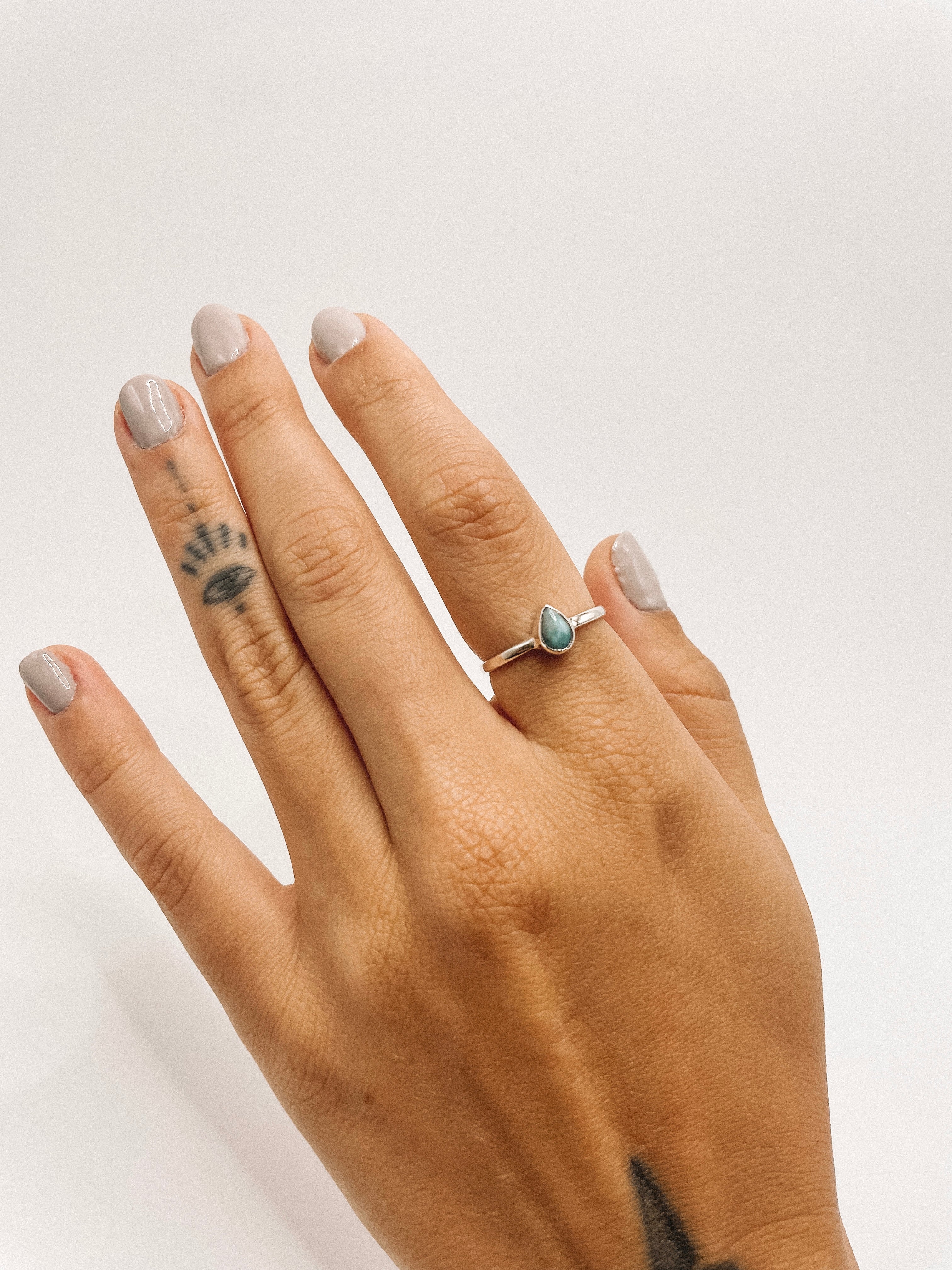 Anel Larimar Gota Prata 925 image 3