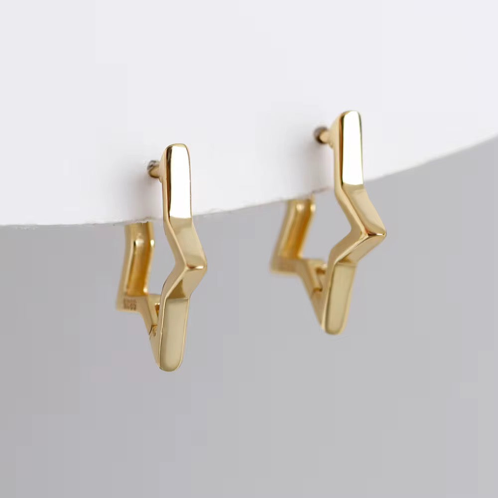 Brinco Argola Click Estrela Prata 925 ou Dourado image 4