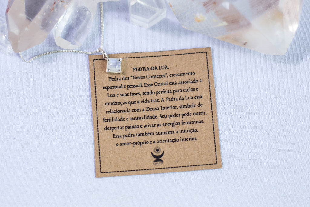 Colar de Pedra da Lua Prata 925 image 3