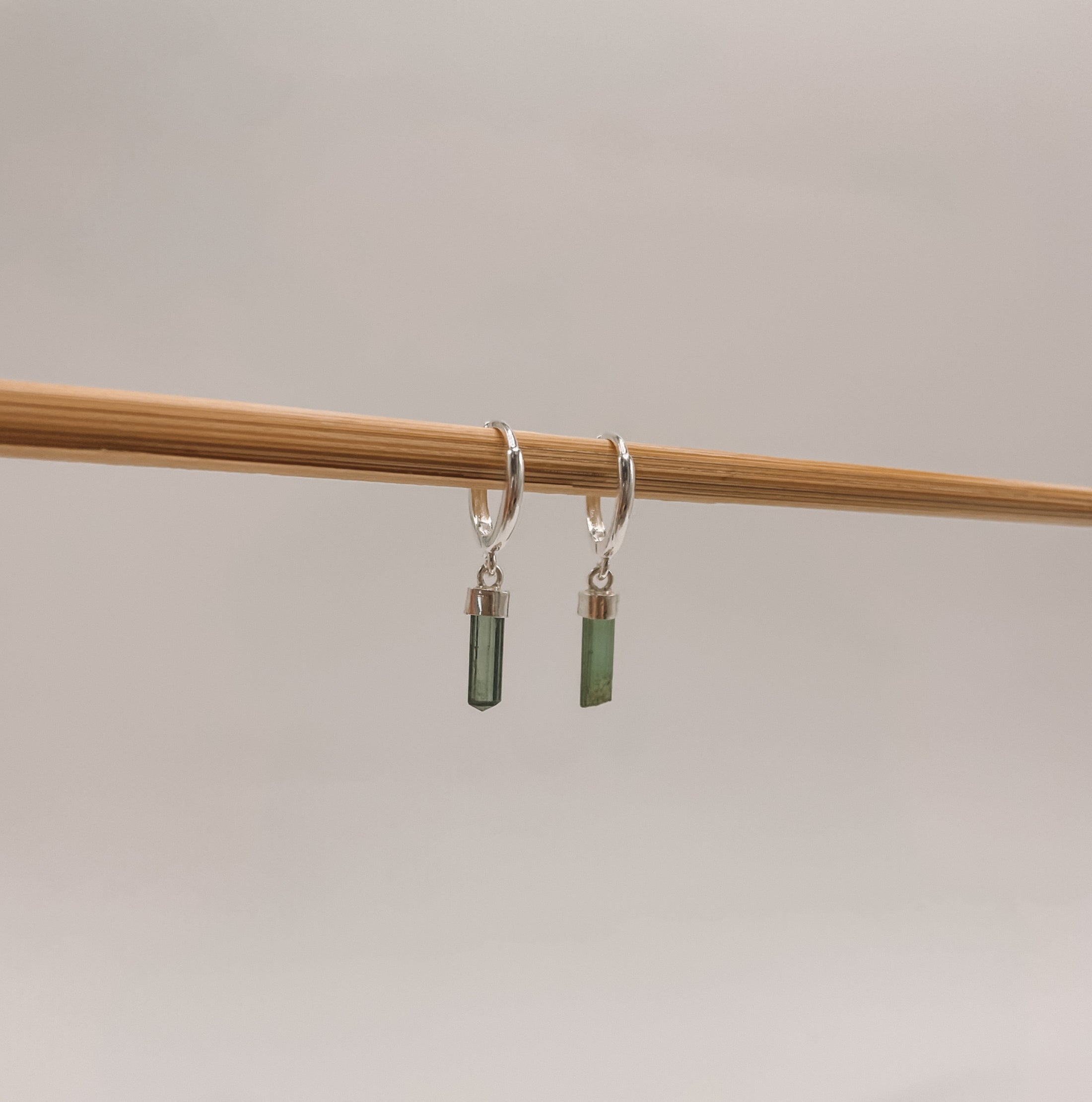 Brinco Argola Turmalina Verde Prata 925 image 1