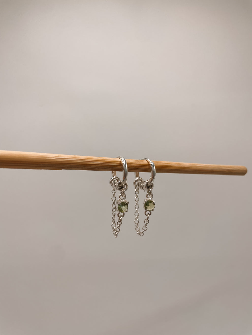 Brinco Argola Turmalina Verde Prata 925