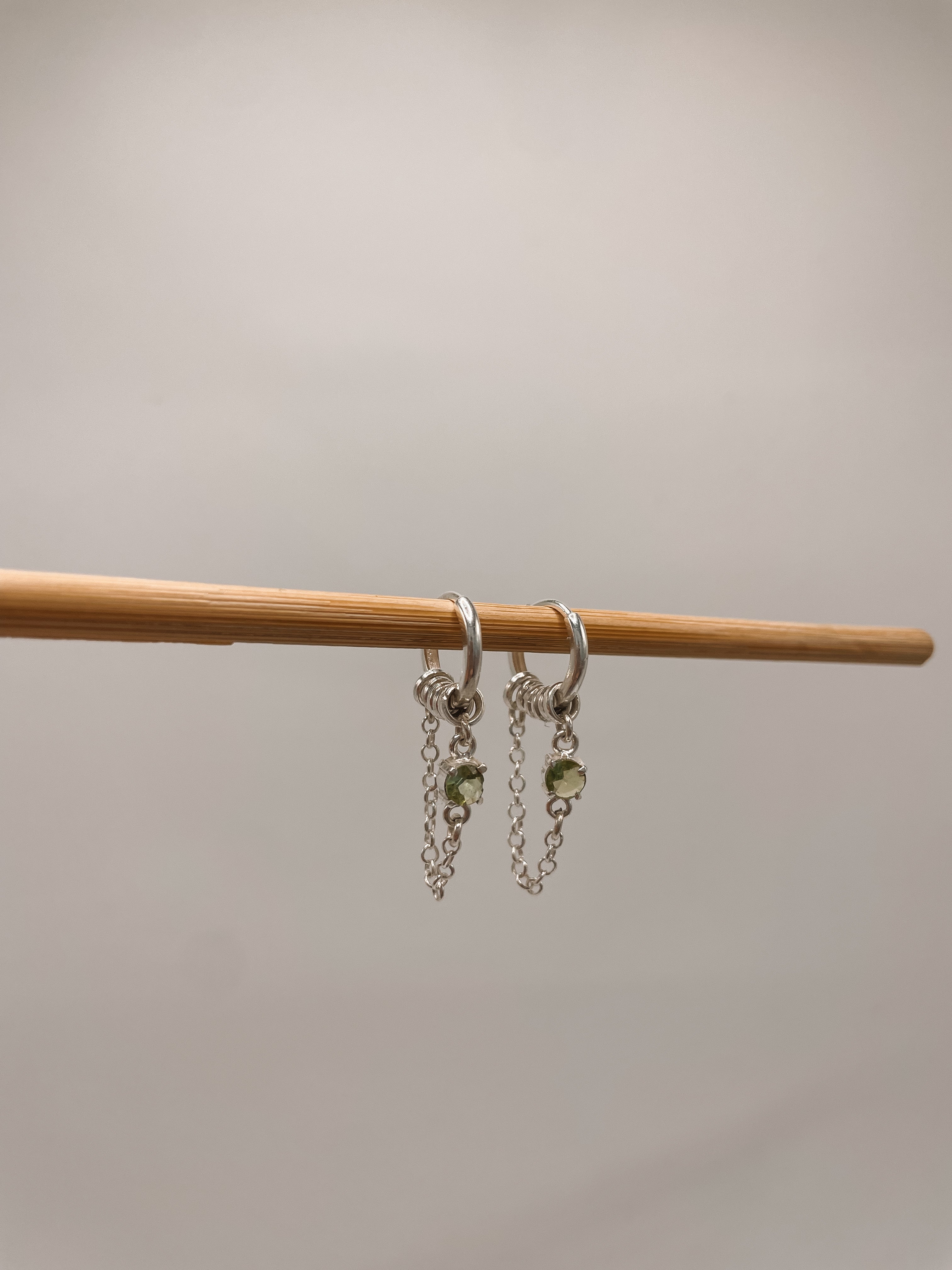 Brinco Argola Turmalina Verde Prata 925