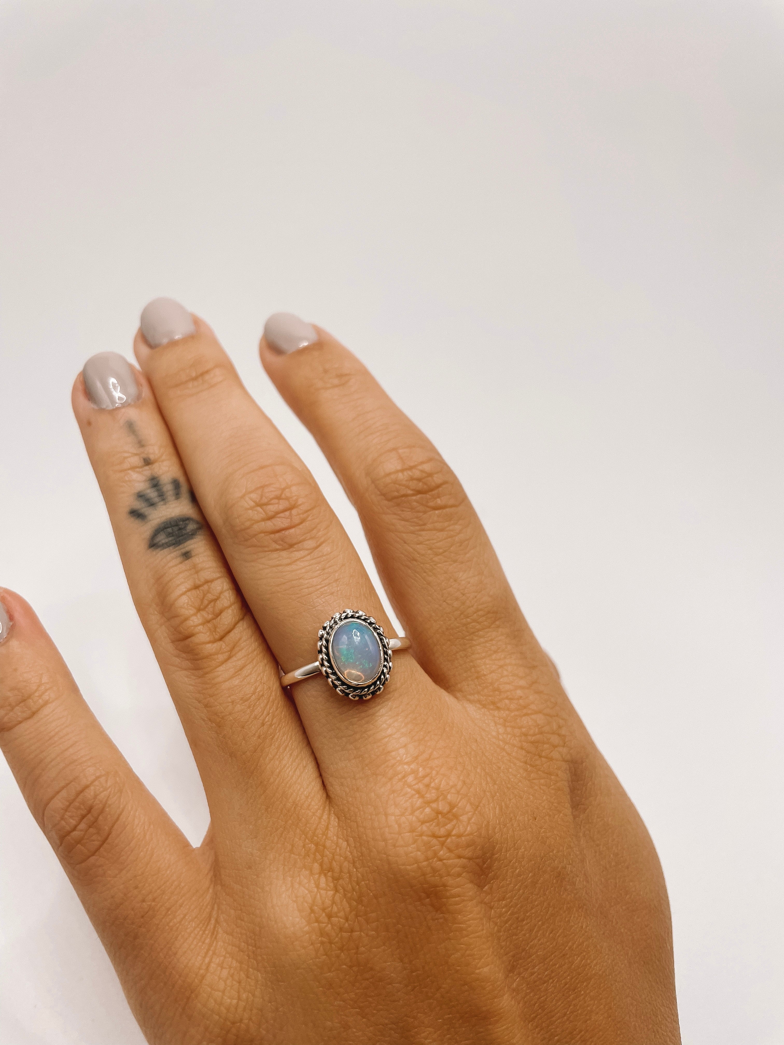 Anel Opala Etíope Prata 925 image 4