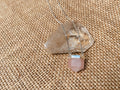 Colar Quartzo Rosa Ponta Prata 925 image 0