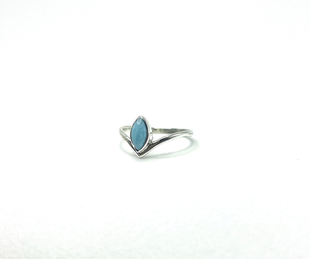 Anel Larimar V Prata 925 image 2