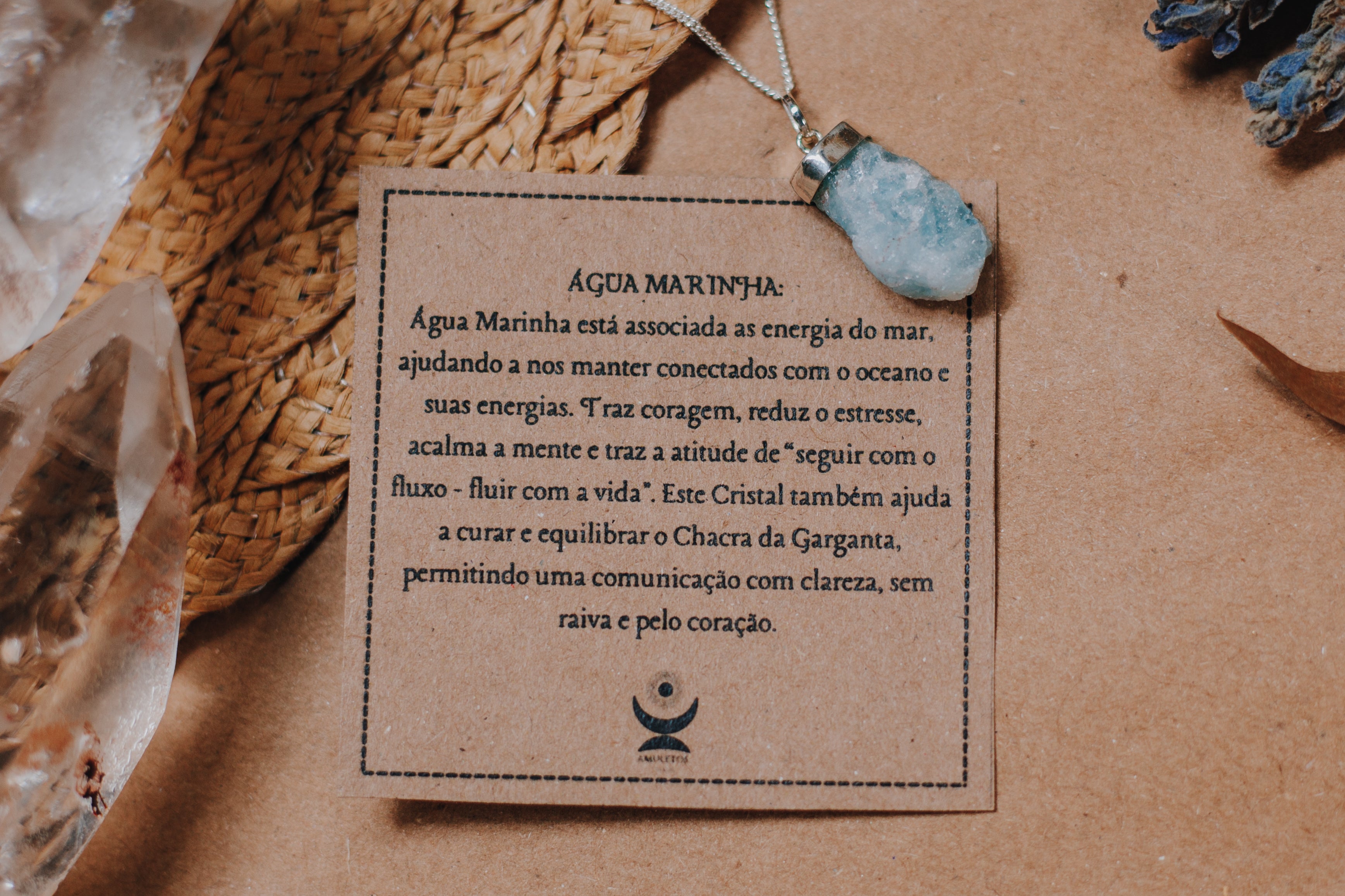 Colar de Água Marinha Bruta Prata 925 image 3