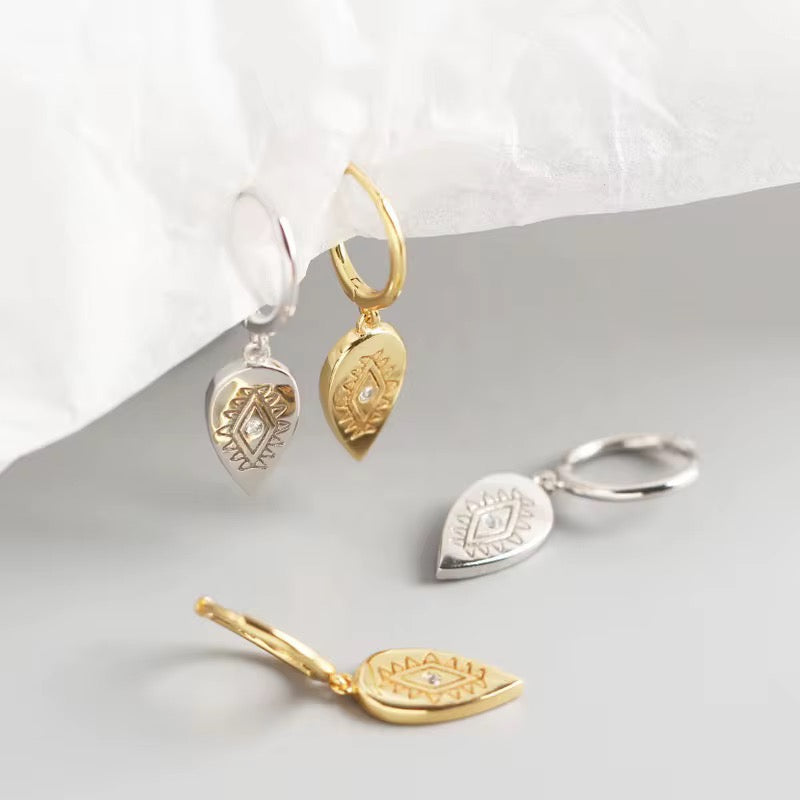 Brinco Argola Click com Olho Grego Prata 925 ou Dourado image 2