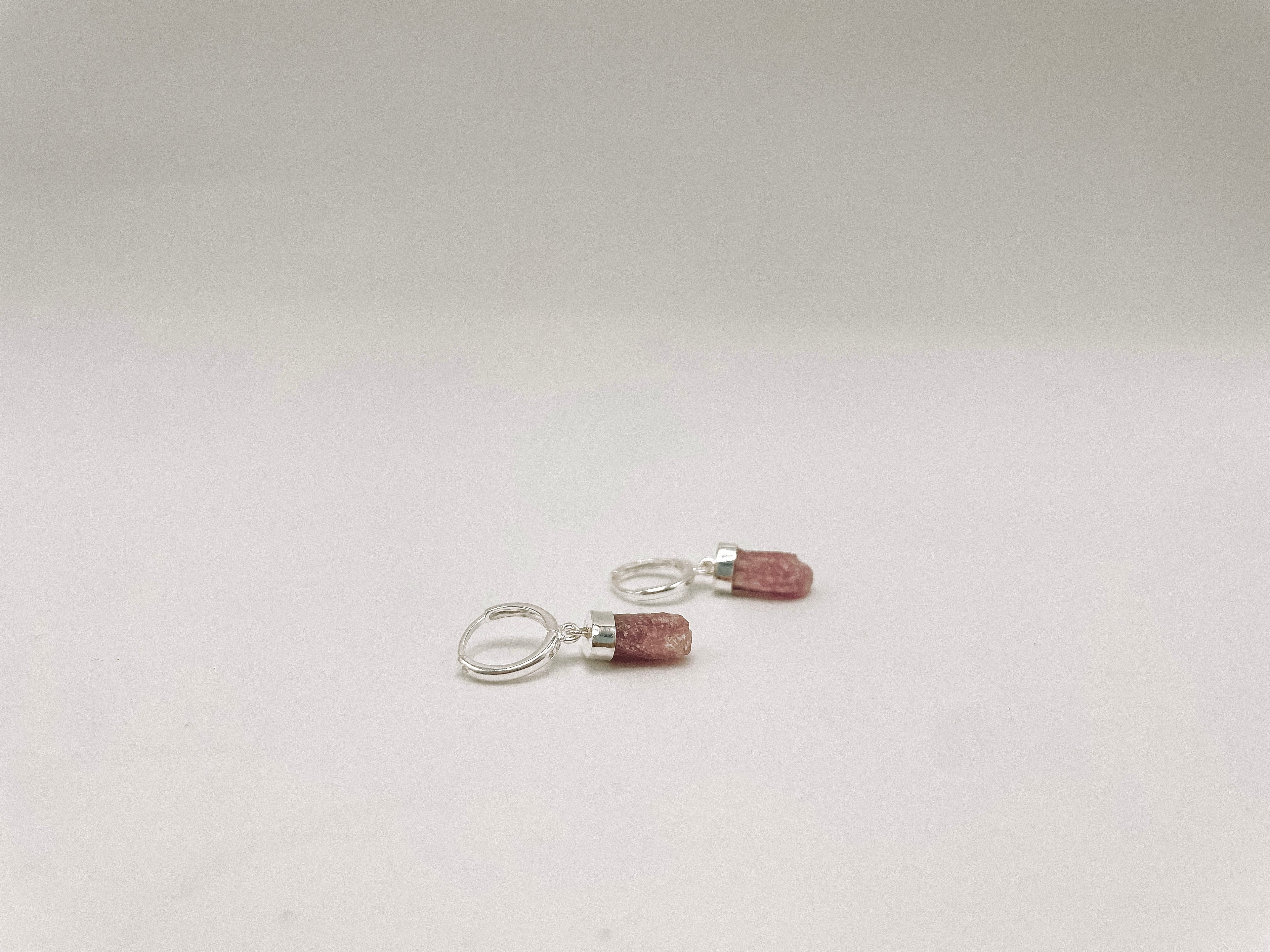 Brinco Argola Turmalina Rosa Prata 925