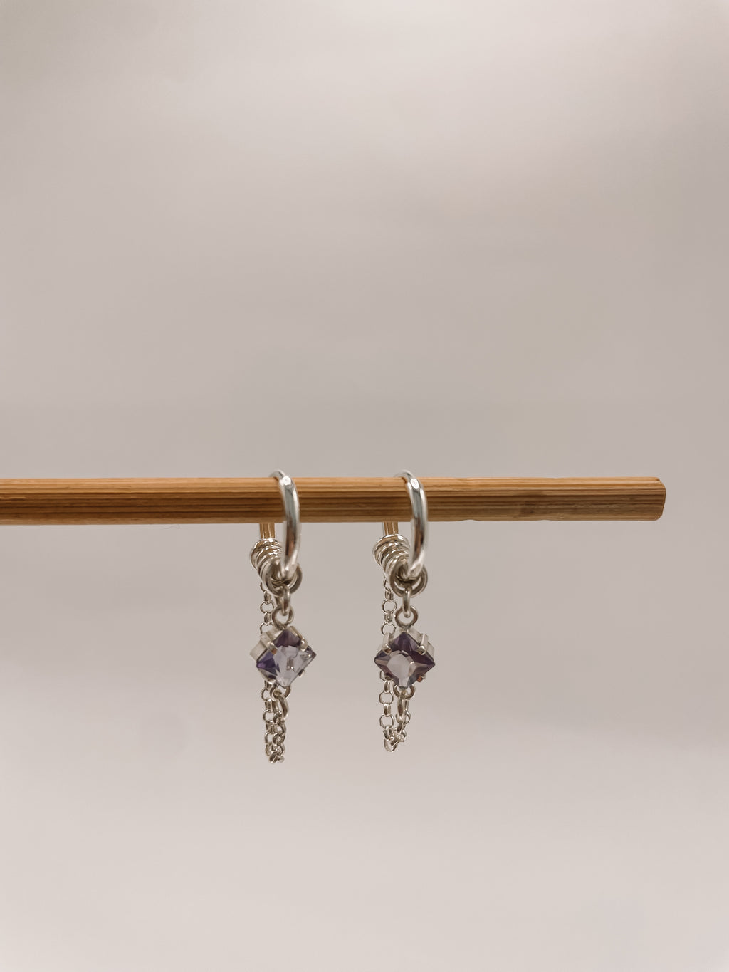 Brinco de Argola Ametista Prata 925