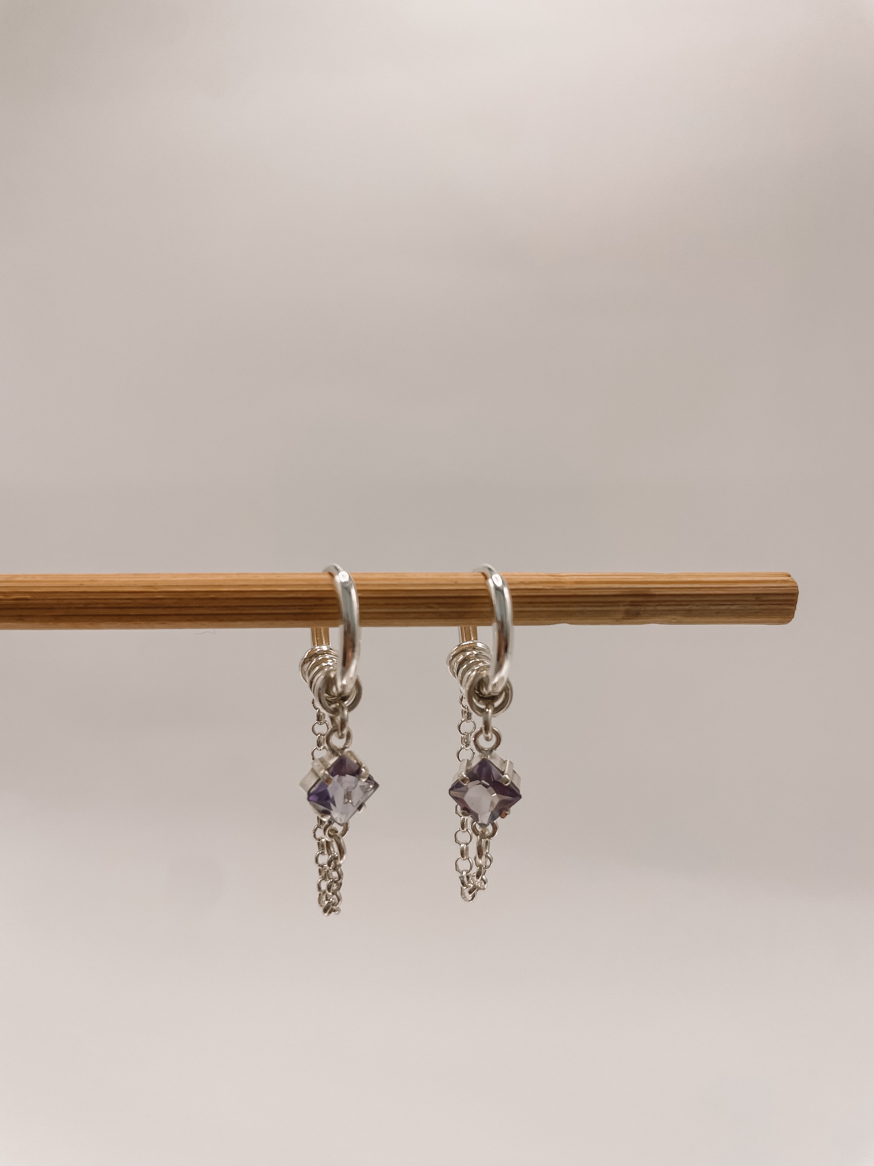 Brinco de Argola Ametista Prata 925