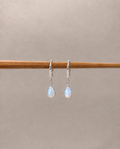 Brinco Argola Pedra da Lua Gota Prata 925