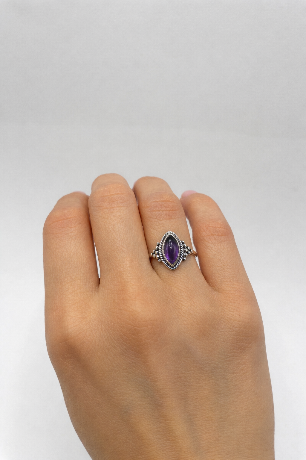 Anel Ametista Marquise Prata 925