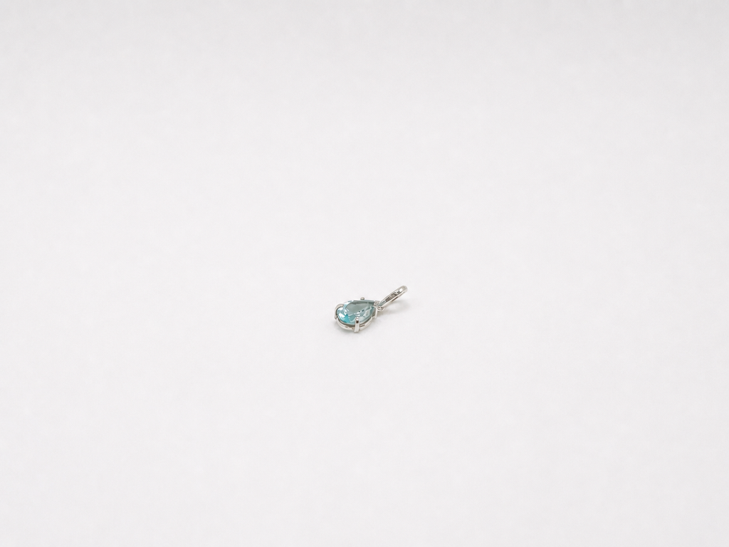 Pingente Topázio Azul Gota Prata 925