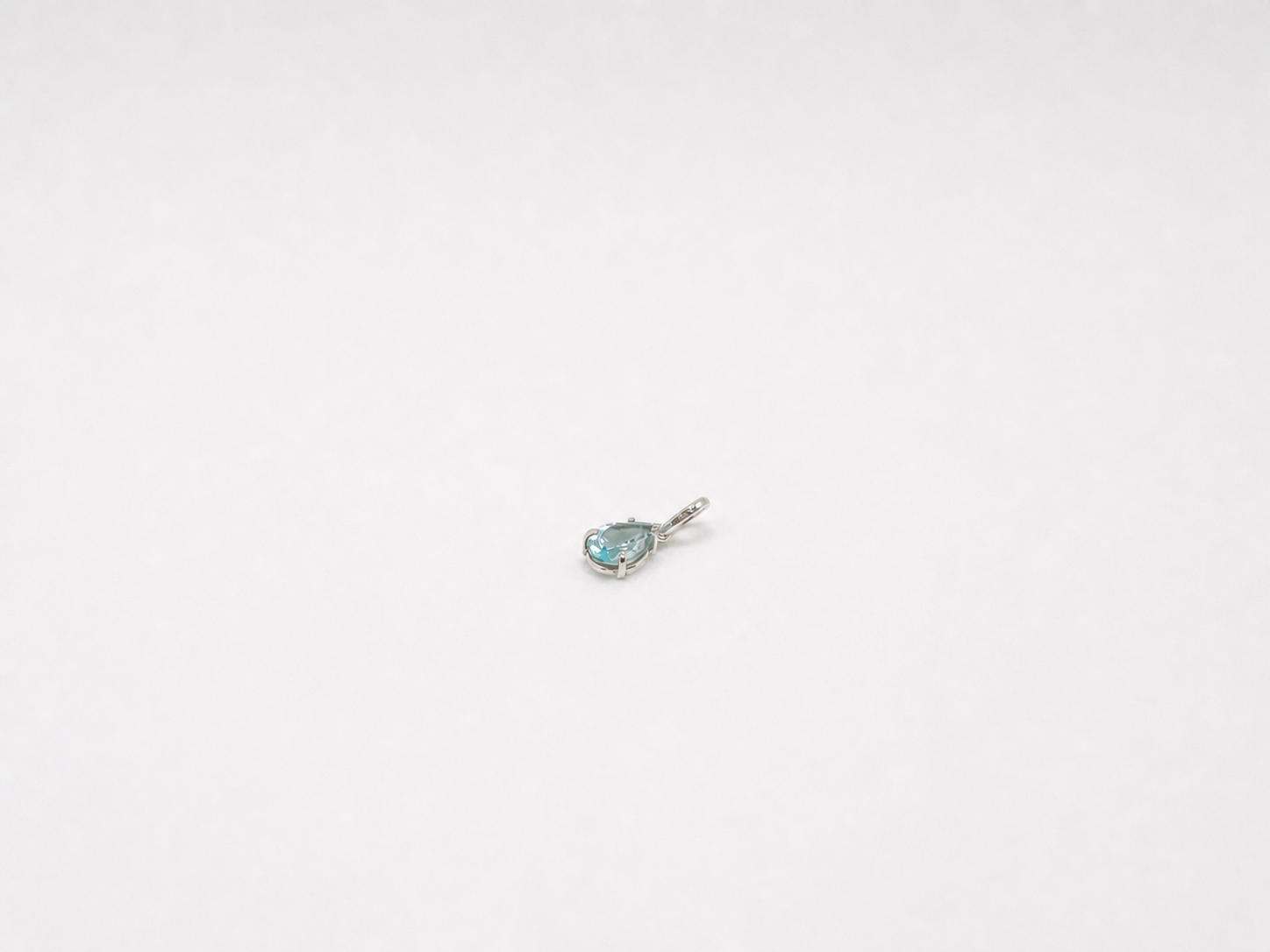 Pingente Topázio Azul Gota Prata 925