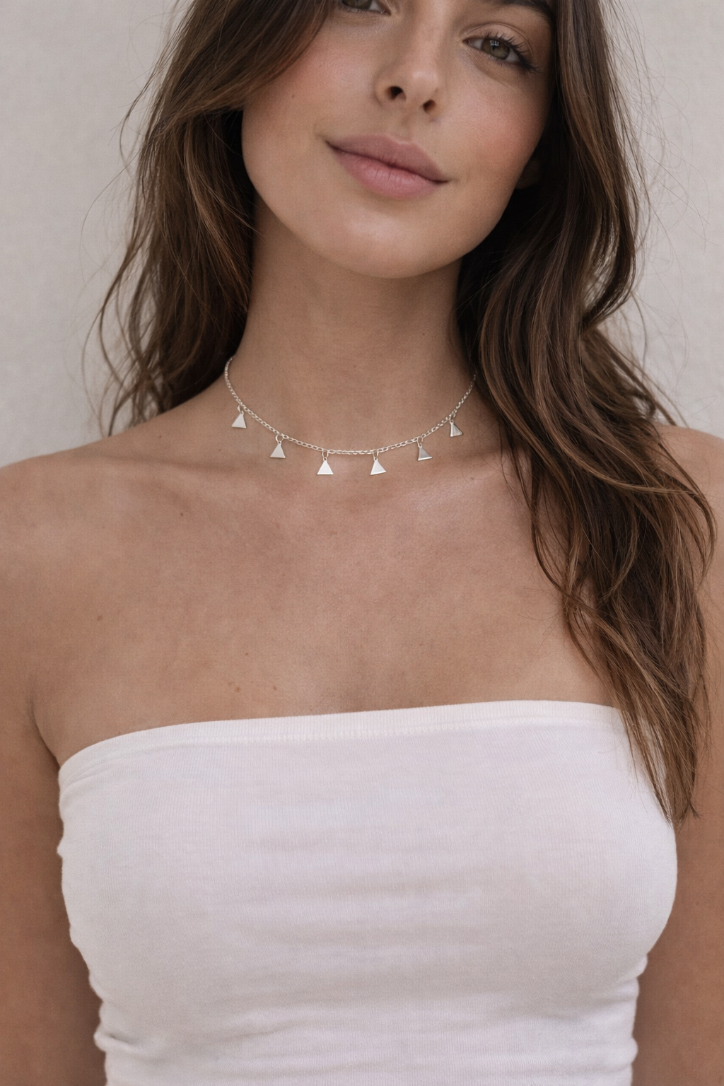 Colar Choker Triângulos Prata 925