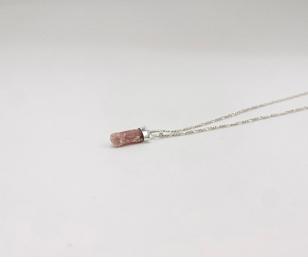 Colar Turmalina Rosa Prata 925