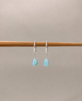 Brinco Argola Larimar Gota Prata 925
