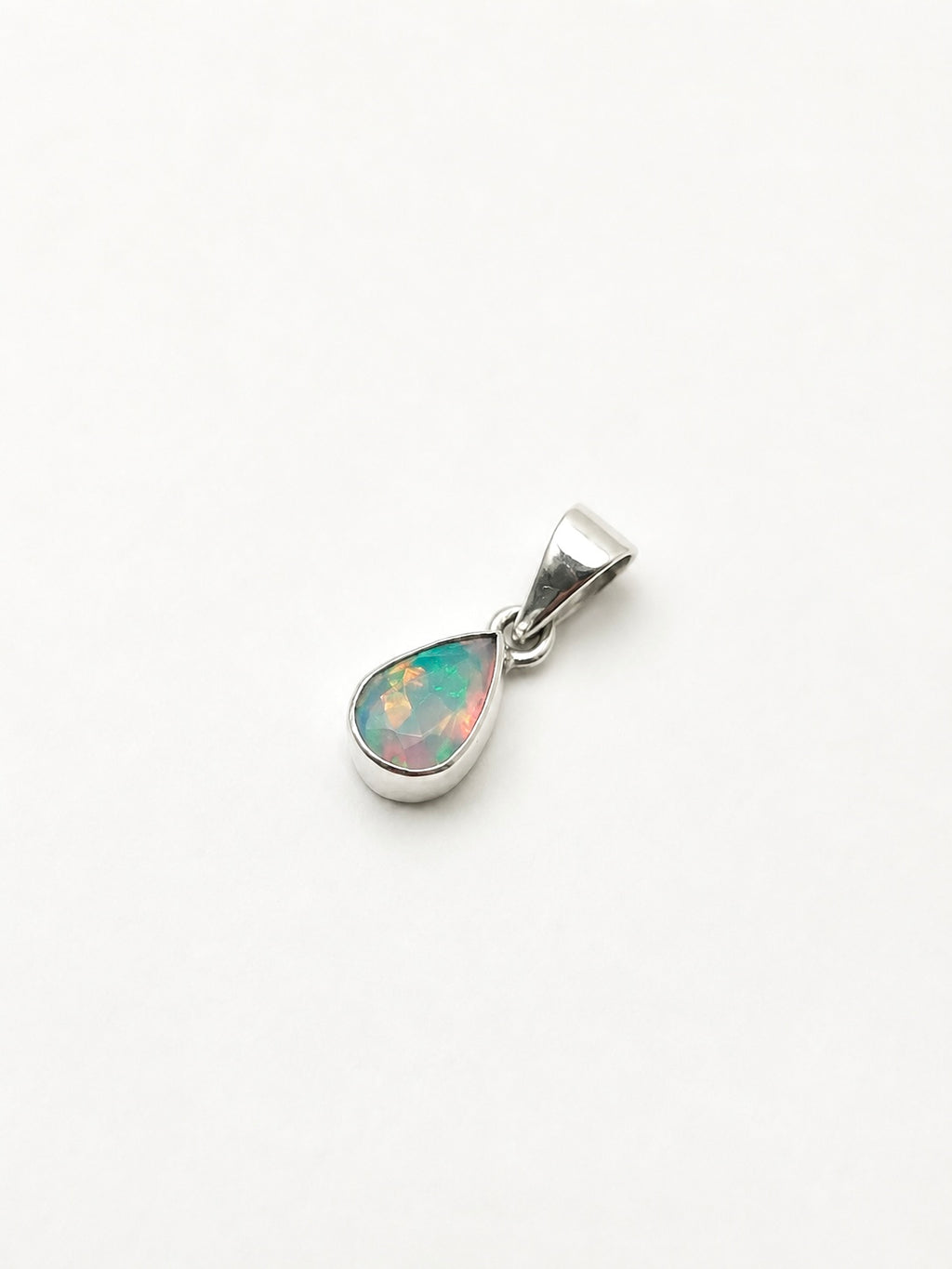 Colar Opala Etíope Gota Facetada Prata 925