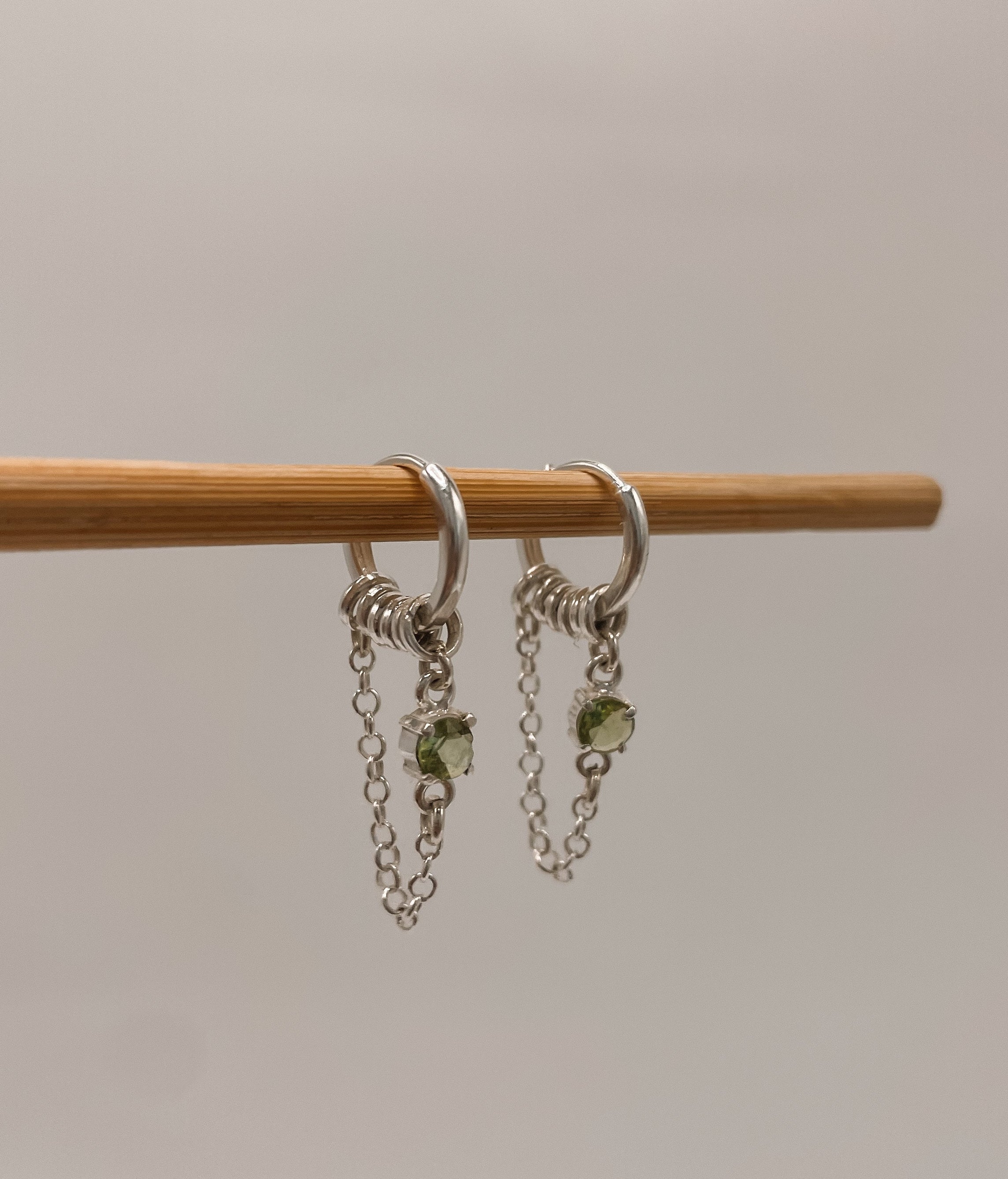 Brinco Argola Turmalina Verde Prata 925