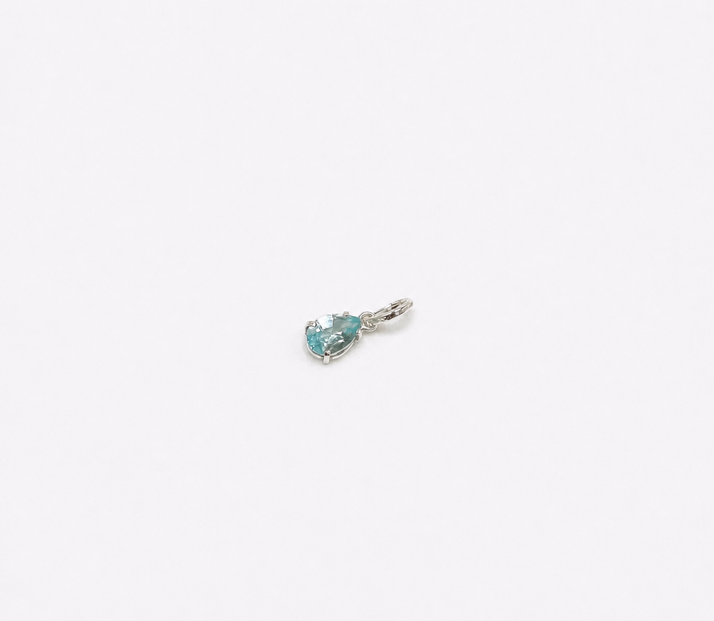 Colar Topázio Azul Gota Prata 925