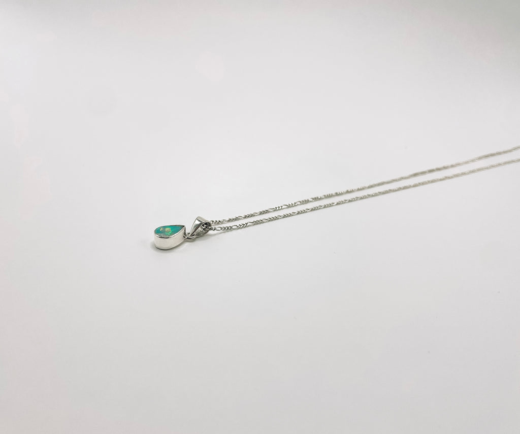 Colar Opala Etíope Gota Facetada Prata 925