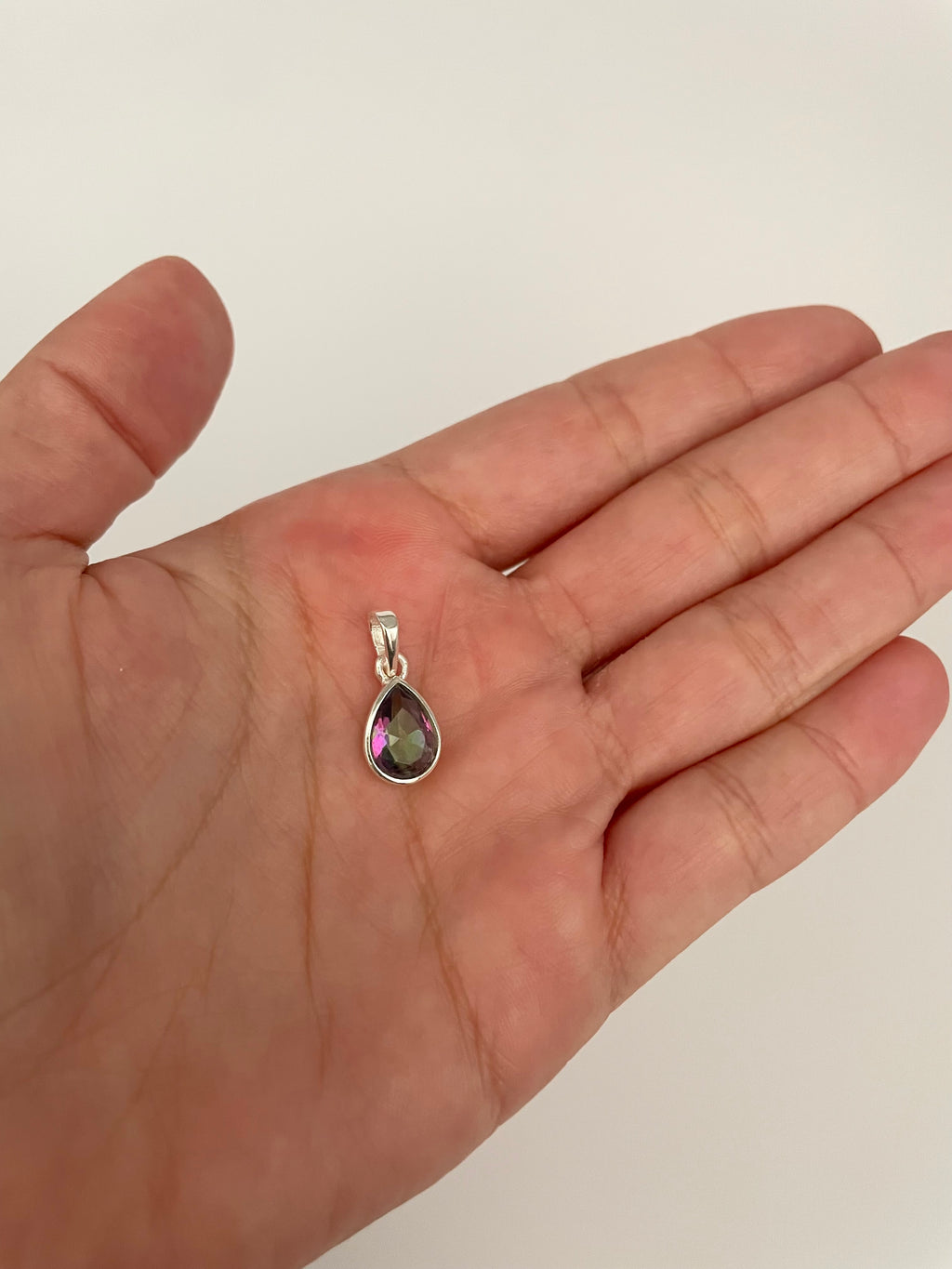 Pingente Topázio Místico Gota Facetada Prata 925
