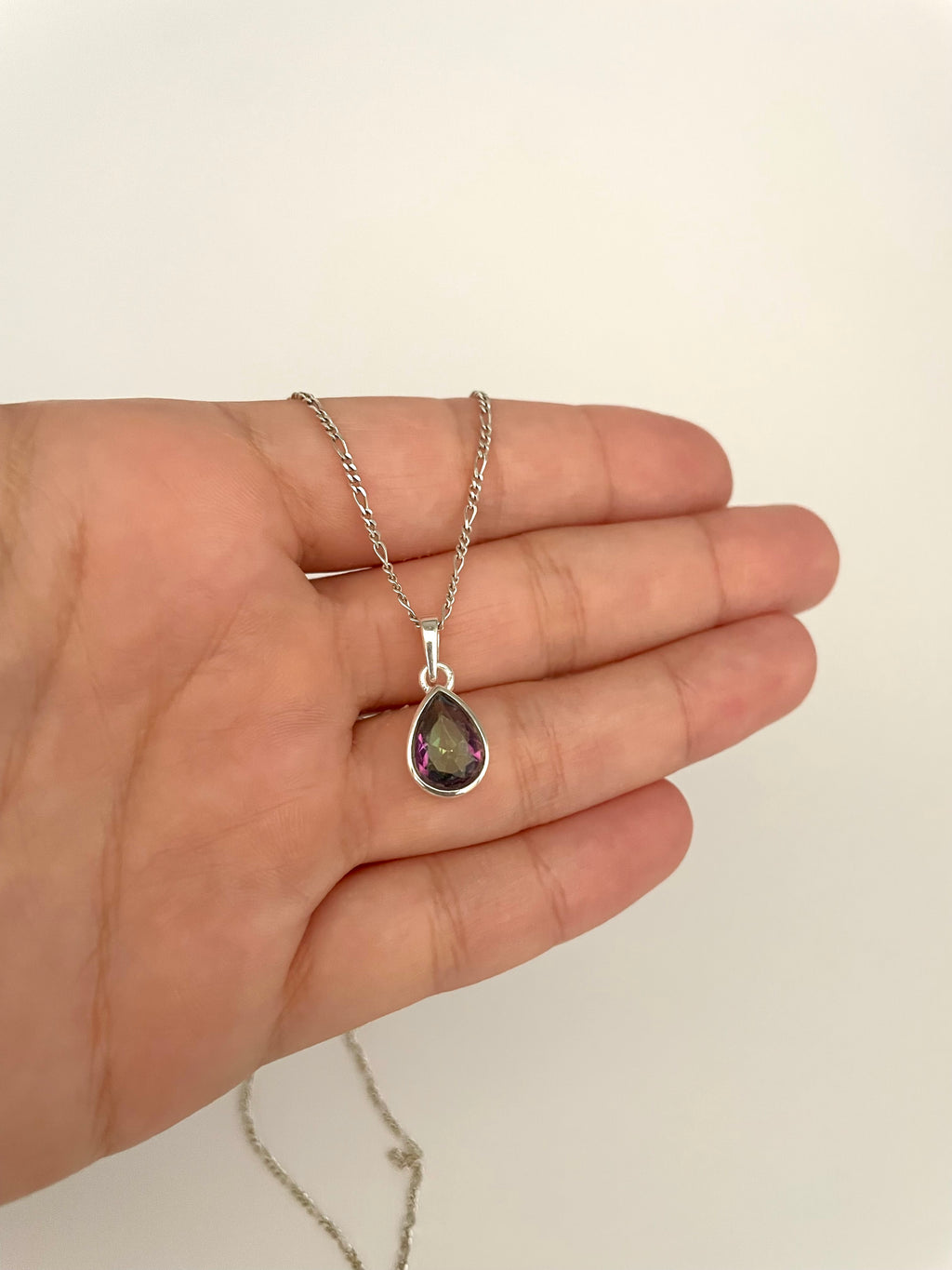 Colar Topázio Místico Gota Facetada Prata 925