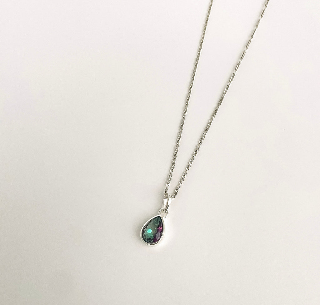 Colar Topázio Místico Gota Facetada Prata 925