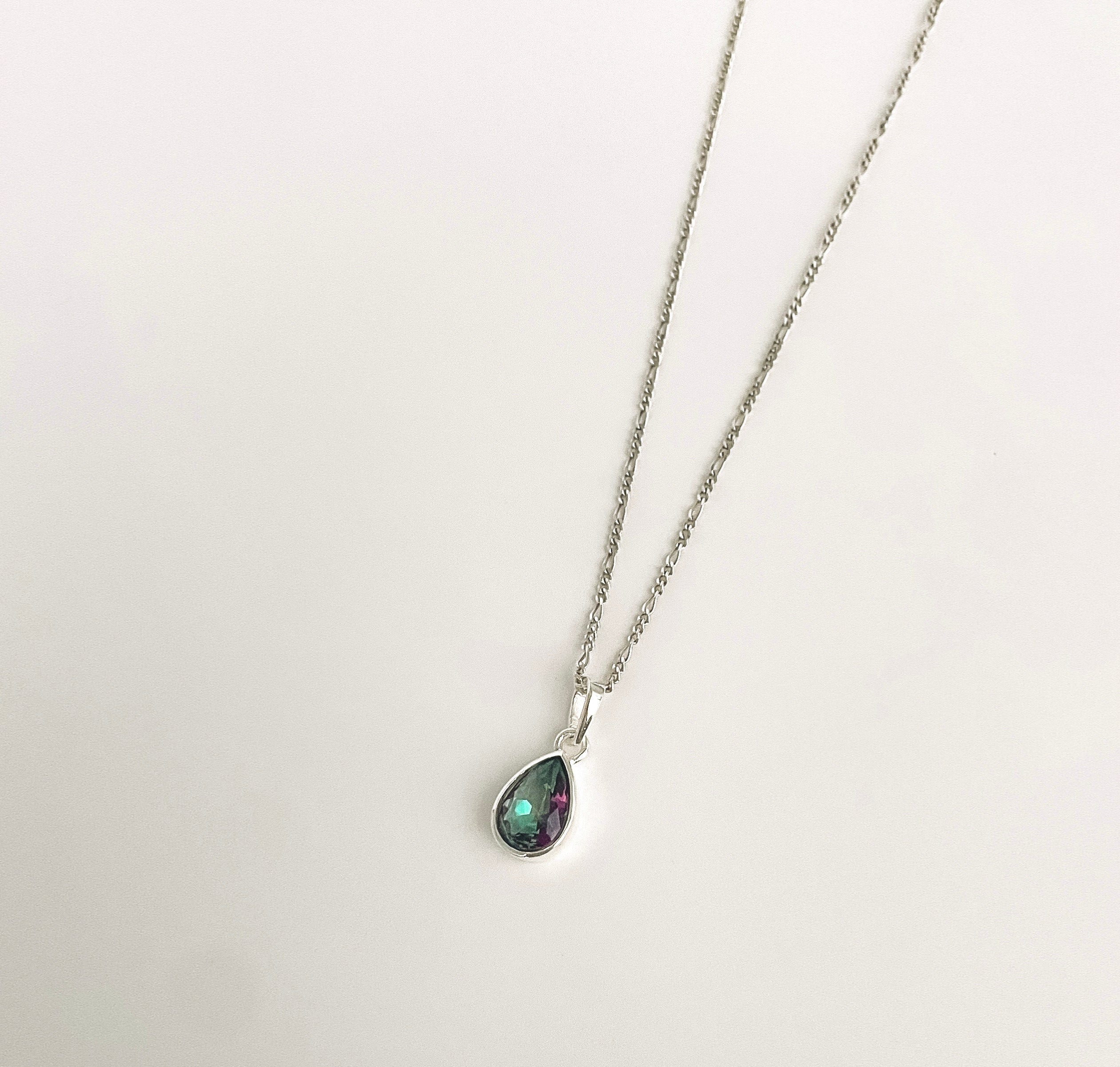 Colar Topázio Místico Gota Facetada Prata 925
