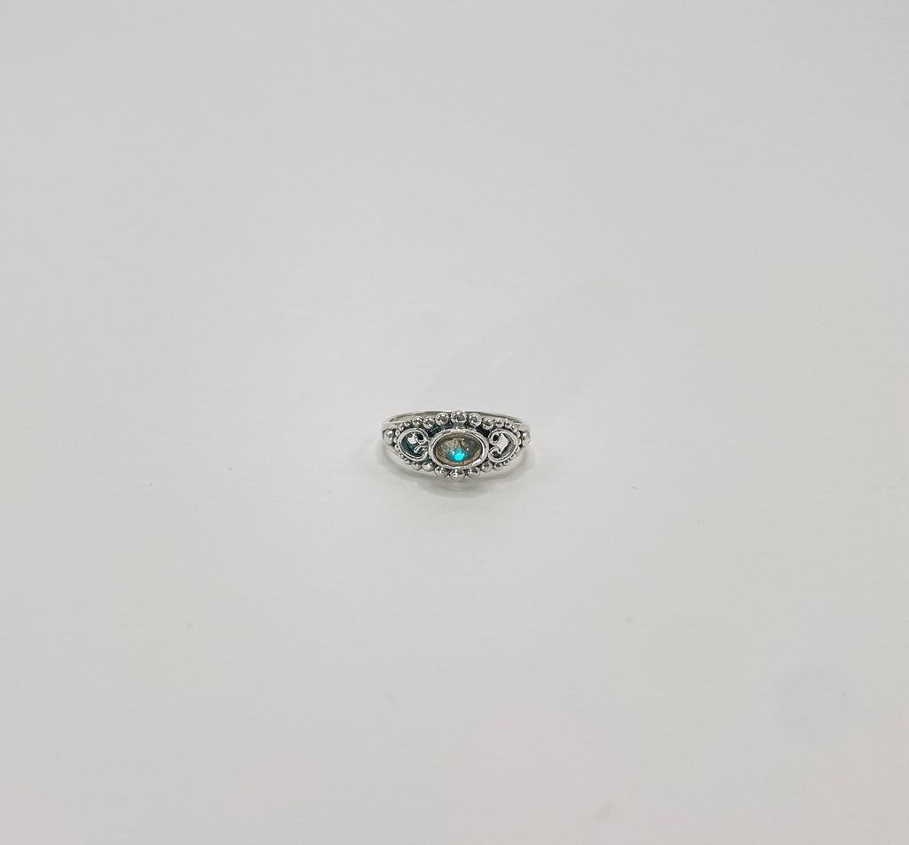 Anel Labradorita Boho Prata 925