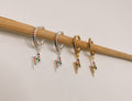 Brinco Argola Raio com Zircônias Coloridas Prata 925 ou Dourado image 0