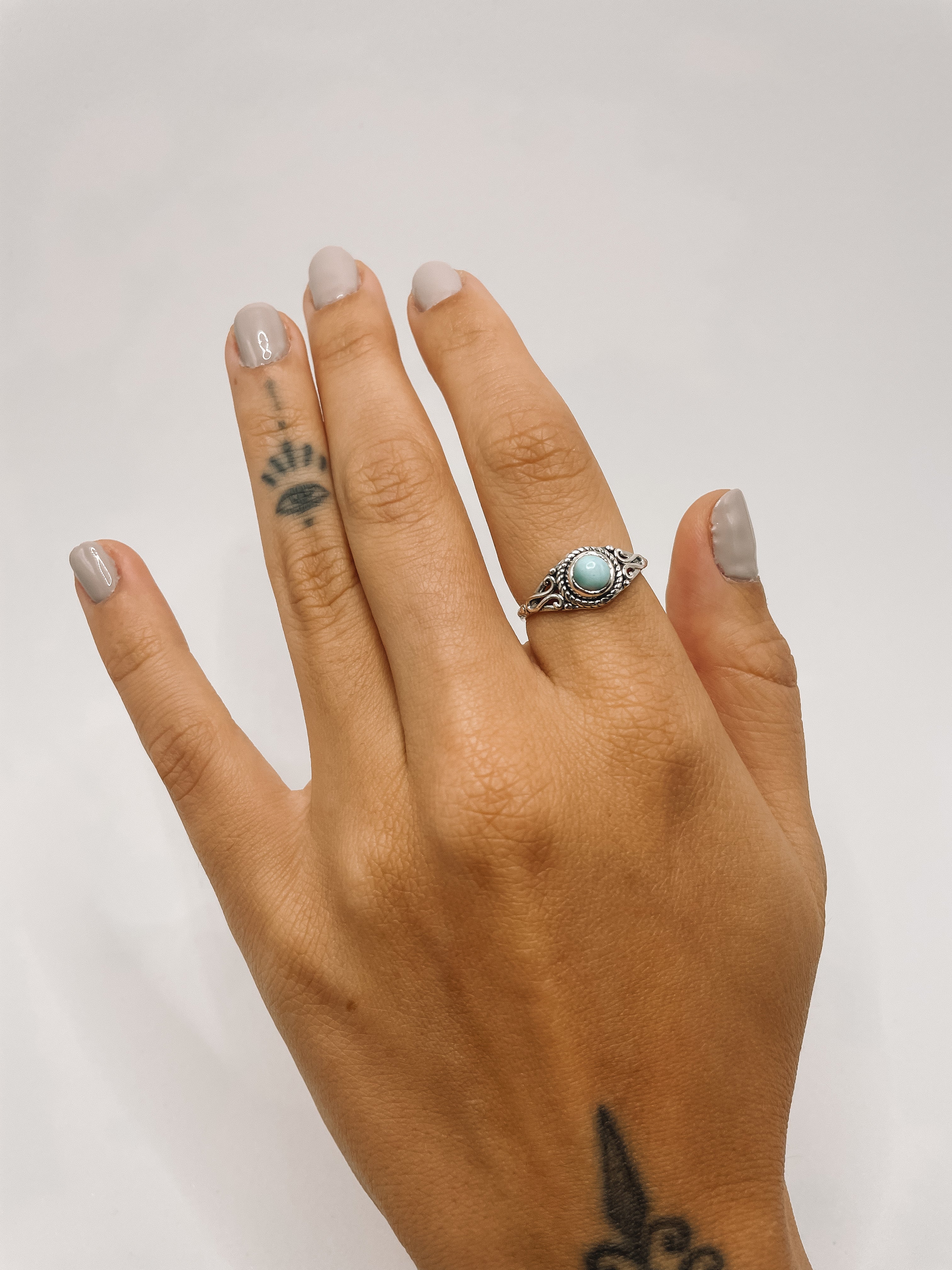 Anel Larimar Boho Prata 925 image 1