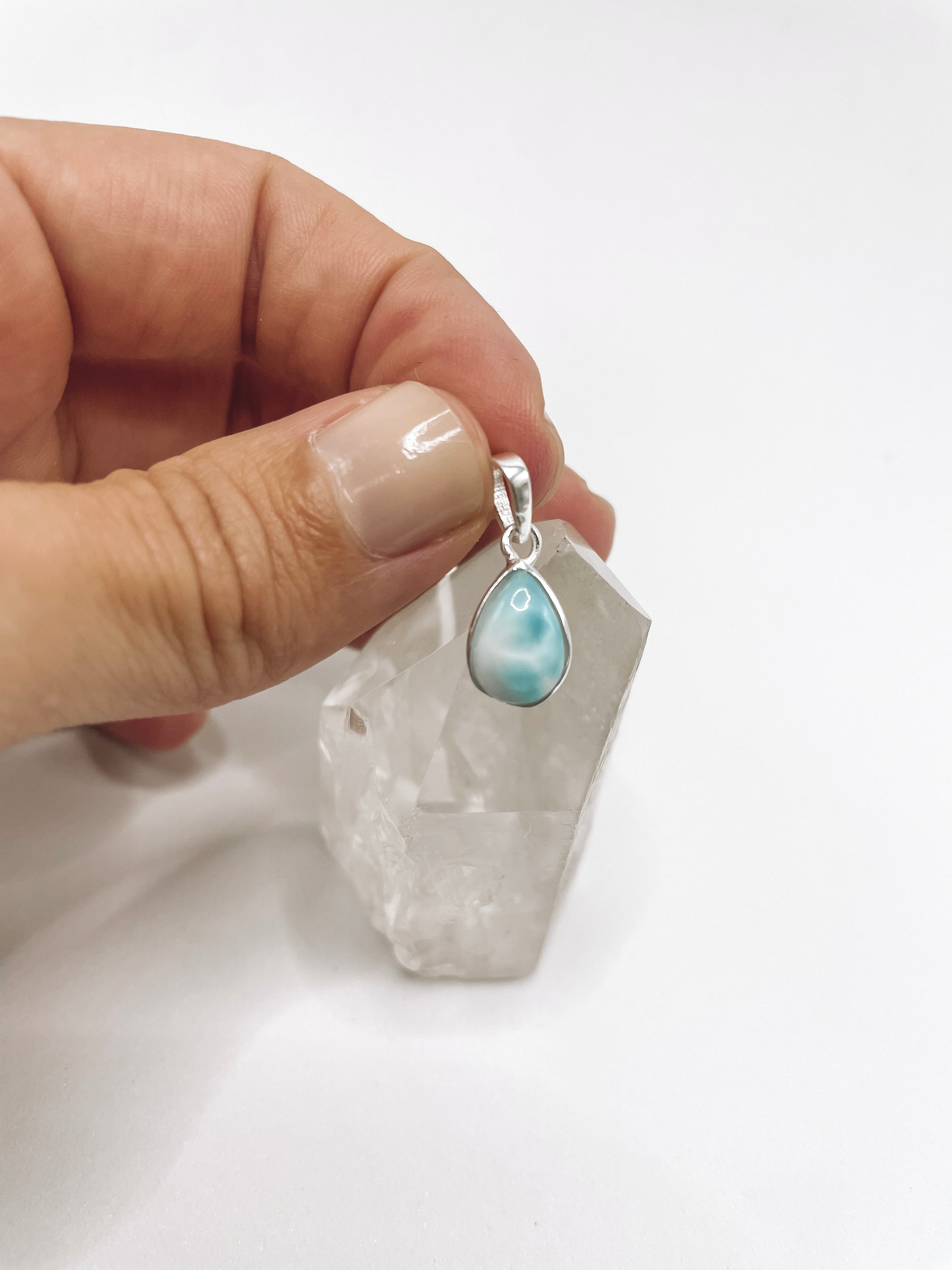 Pingente Larimar Gota Prata 925 image 1