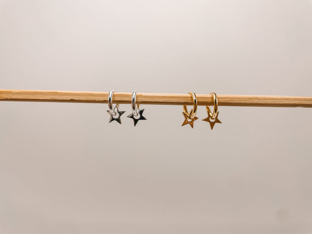 Brinco Argola com Estrela Prata 925 ou Dourado image 6